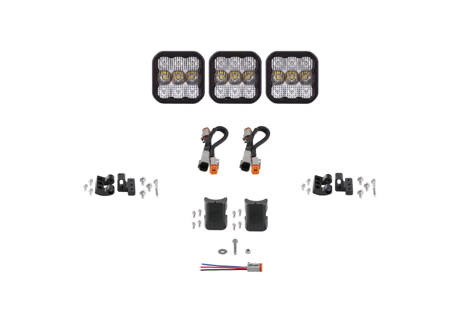 Diode Dynamics SS5 Pro Universal CrossLink 3-Pod Lightbar White Combo DD7238