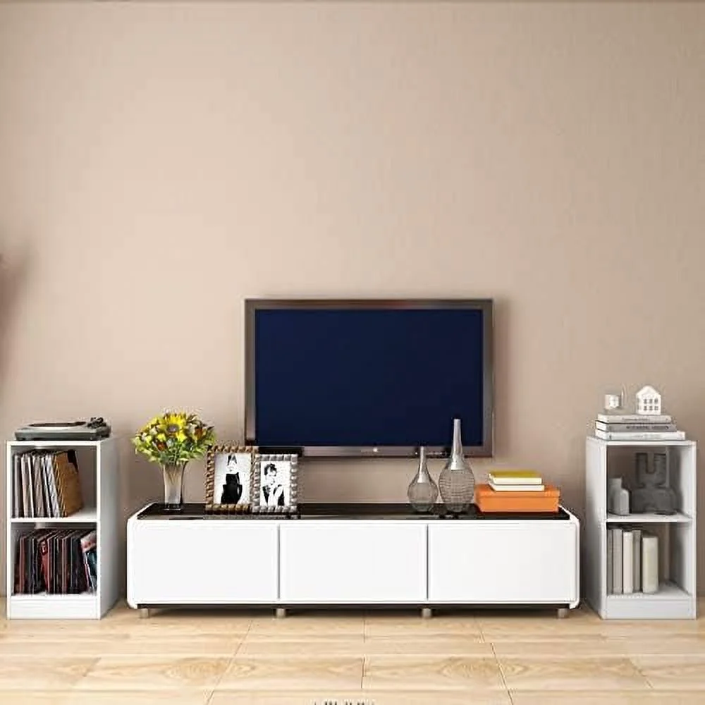 HBROLJF 2 Cube Bookcase   2  Cube Bookshelf with Anti-toppling Device  Small Cubby  for Small Spaces  Freestanding Wood Open Bookshelf for Home Office ()