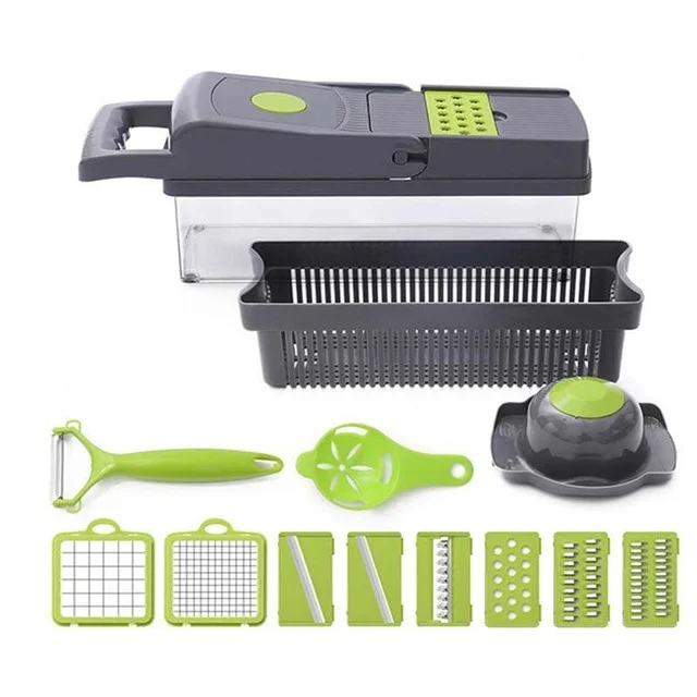 Professional-12-in-1 Vegetable Chopper With Adjustable Slicer-&-Onion Dicer