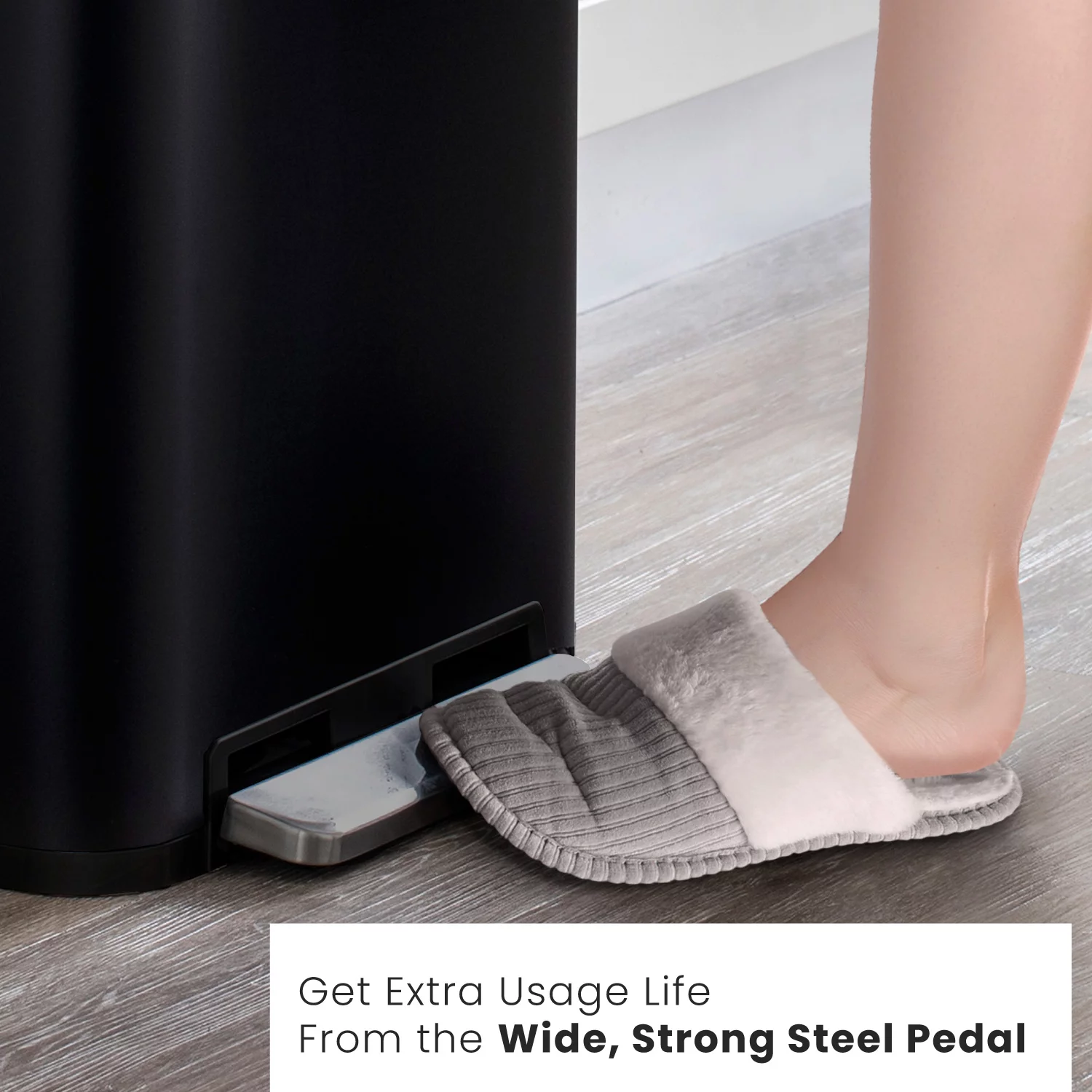 Home Zone Living 13 gal/50 Liter Kitchen Garbage Can Stainless Steel, Black