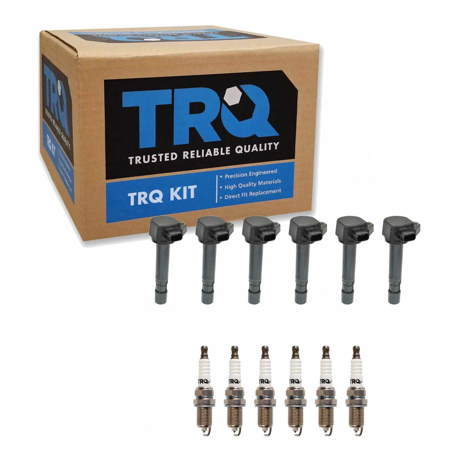 TRQ Ignition Coil & Iridium Spark Plug Kit Set for MDX Pilot Ridgeline 3.5L V6 ICA71717