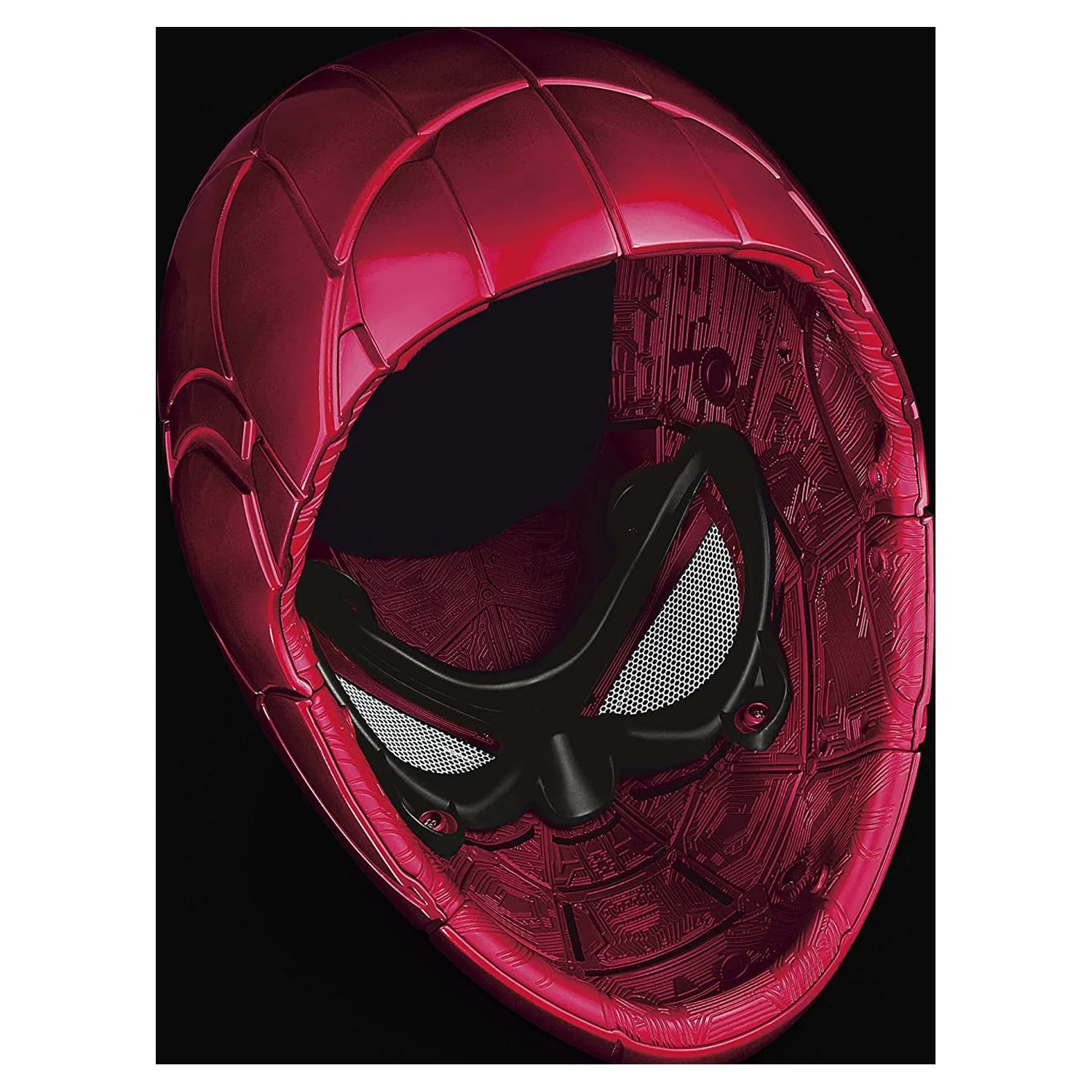 Spider-Man Marvel Legends Series Iron Spider Electronic Helmet with Glowing Eyes, 6 Light Settings and Adjustable Fit - Red