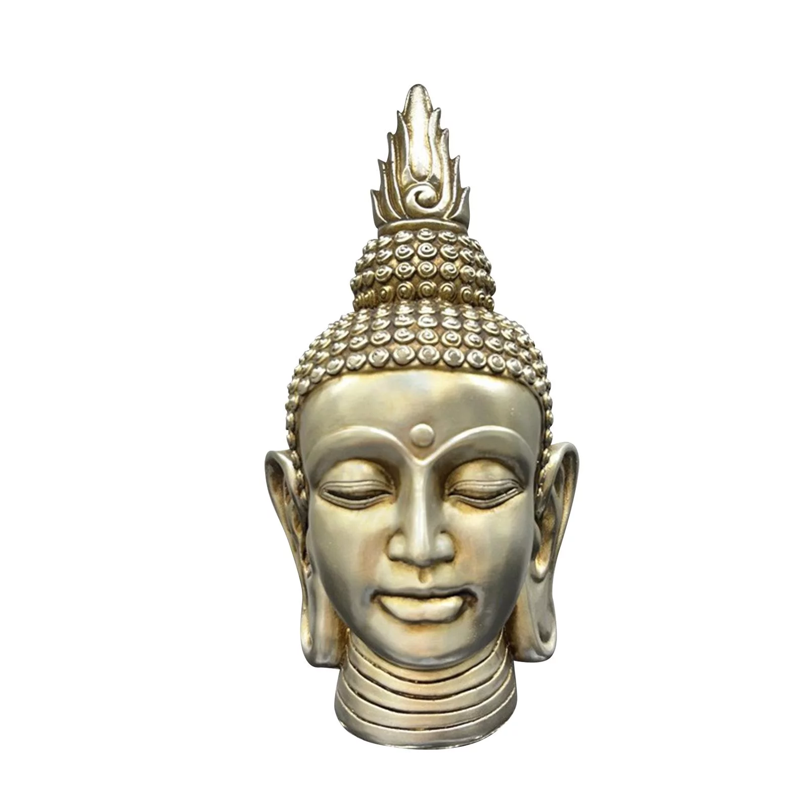 Buddha Statue Resin Buddha Head Figurine 12inch Tall Multipurpose Lightweight for Garden, Home, Meditation Space or Yoga Studio