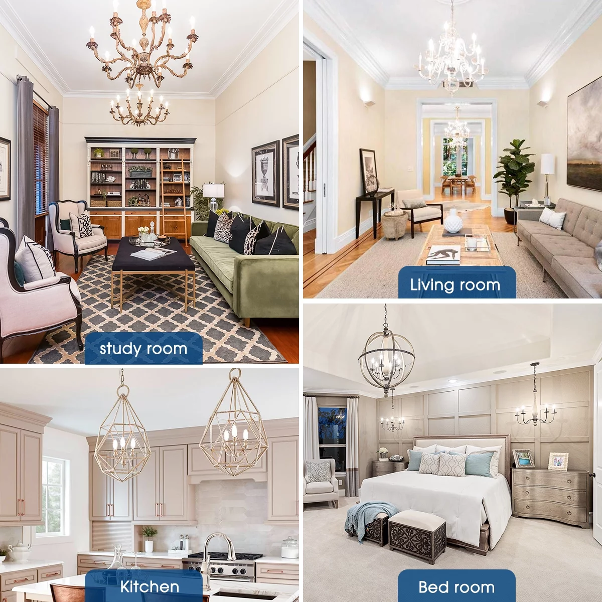 6W LED E12 Candelabra Light Bulbs, Daylight White 5000K, Chandelier Bulbs ,6 Pack