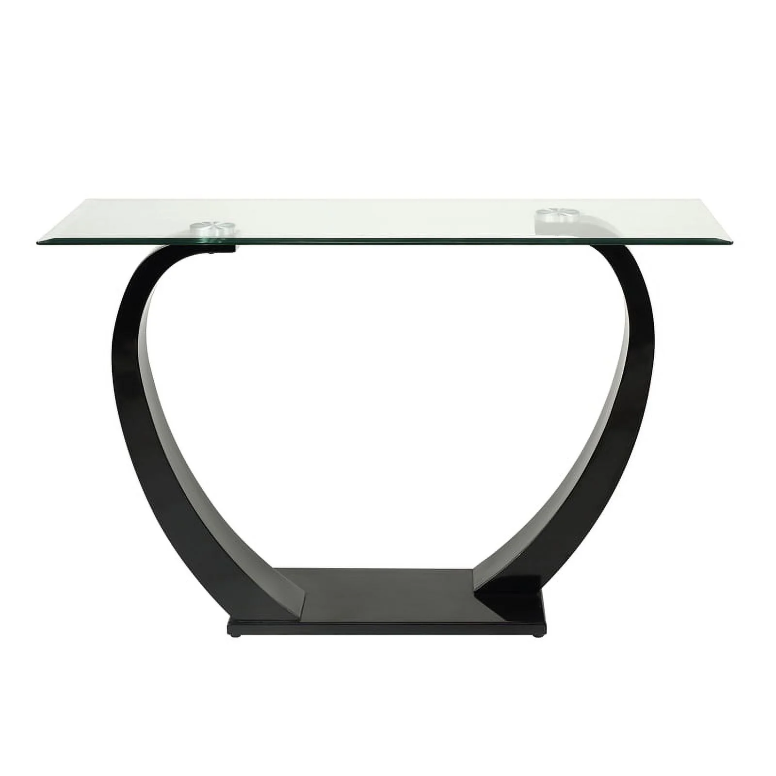 Furniture of America Navarre Glass Top Sofa Table with Black Base