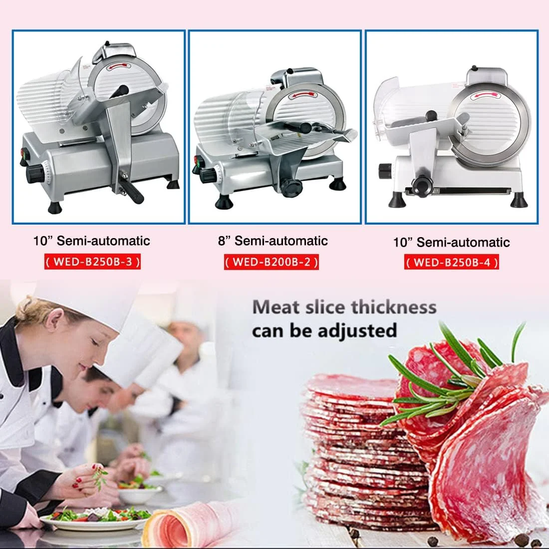 Kolice Commercial 8'' Blade Electric Semi-Automatic Meat Slicer-210W, Premium Carbon, Adjustable Thickness, Non-slip design,Child lock for safe,Low Noises for Home & Restaurant