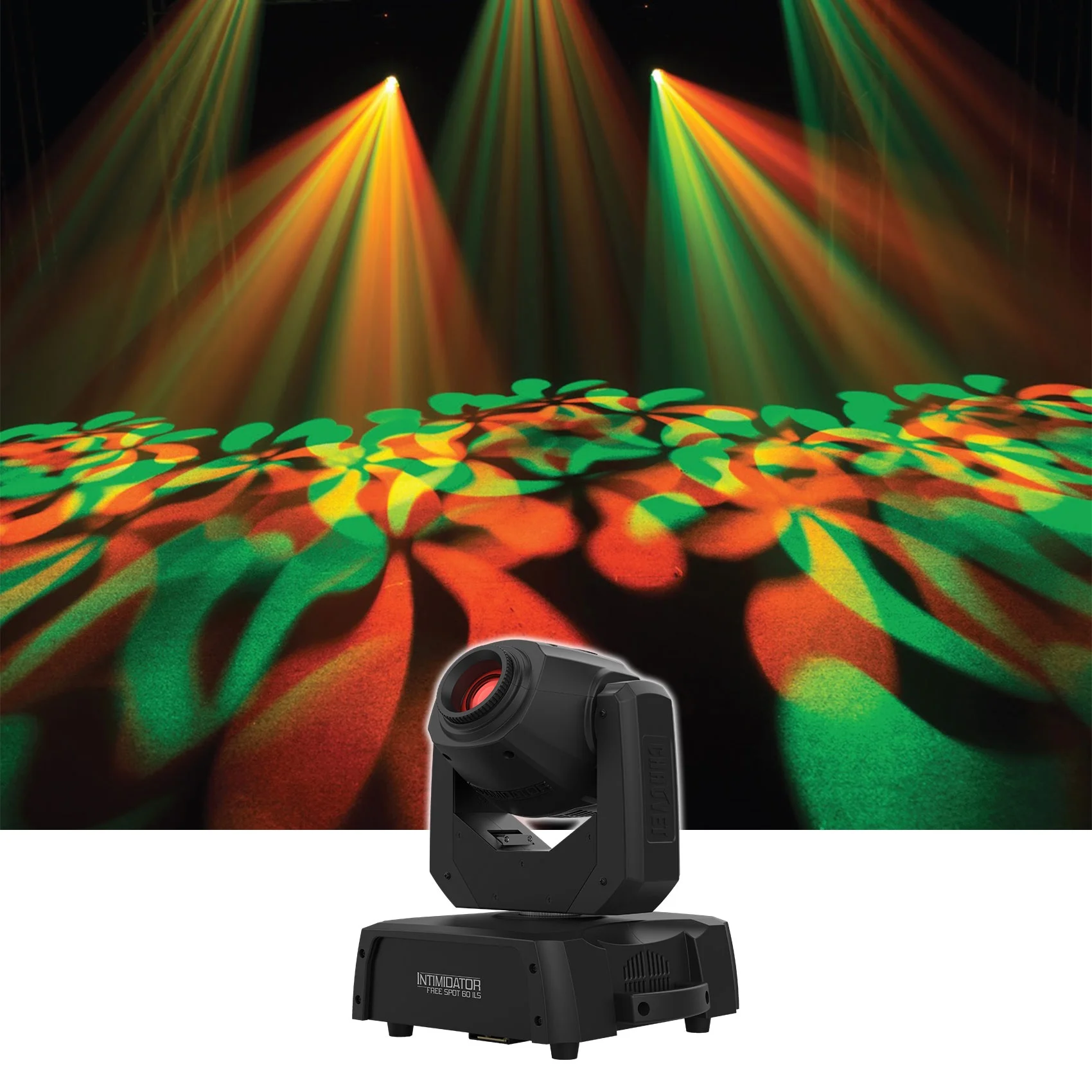 2 Chauvet DJ Intimidator Free Spot 60 ILS Wireless Moving Head Lights+Facade+Fog