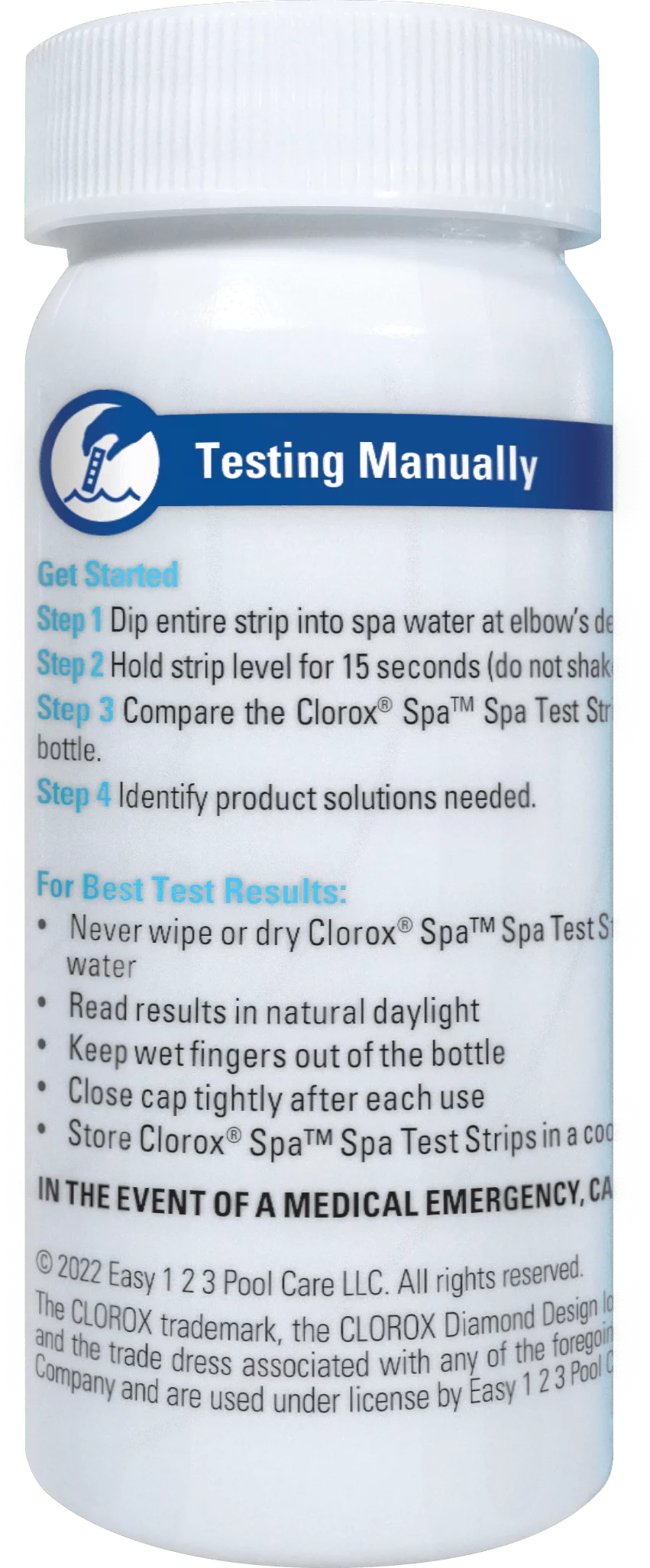 Clorox Pool&Spa, Spa 5 Way Test Strips, 30 Count, 0.2lbs