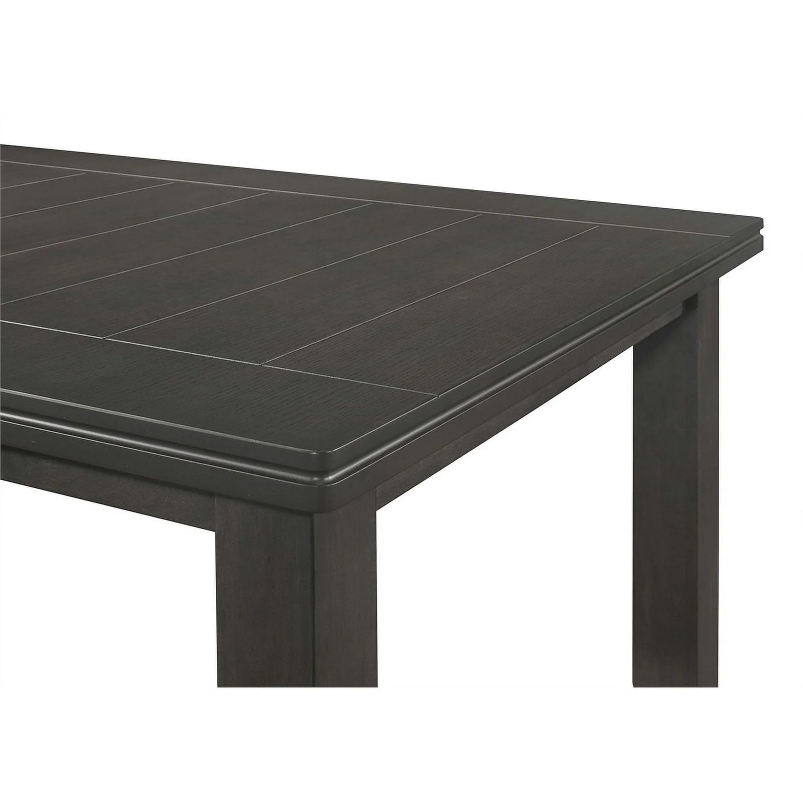 Pemberly Row Transitional Wood Rectangular Plank Top Dining Table Dark Gray