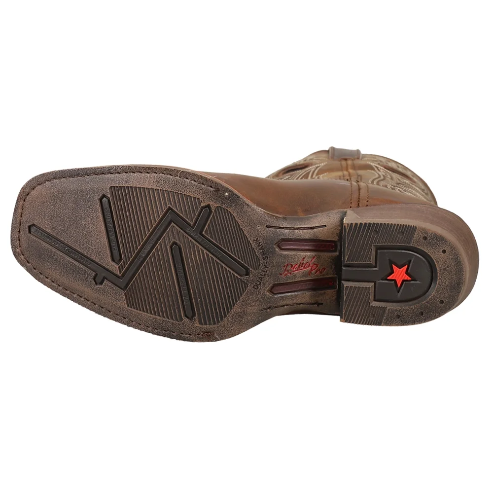 Durango  Mens  Pro Rugged Tan Square Toe Cowboy  Casual Boots   Mid Calf