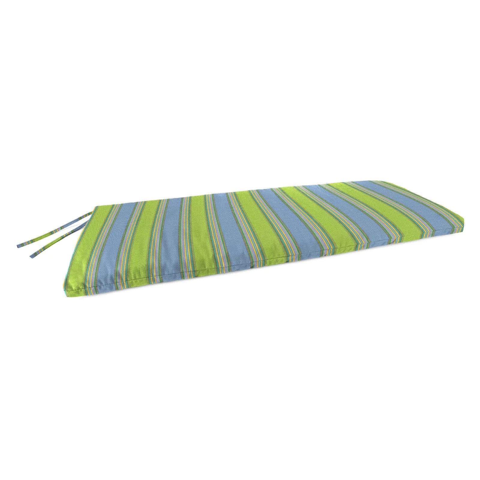 Jordan Manufacturing Sunbrella 48W x 18D in. Bravada Stripe Limelight Outdoor Bench Cushion
