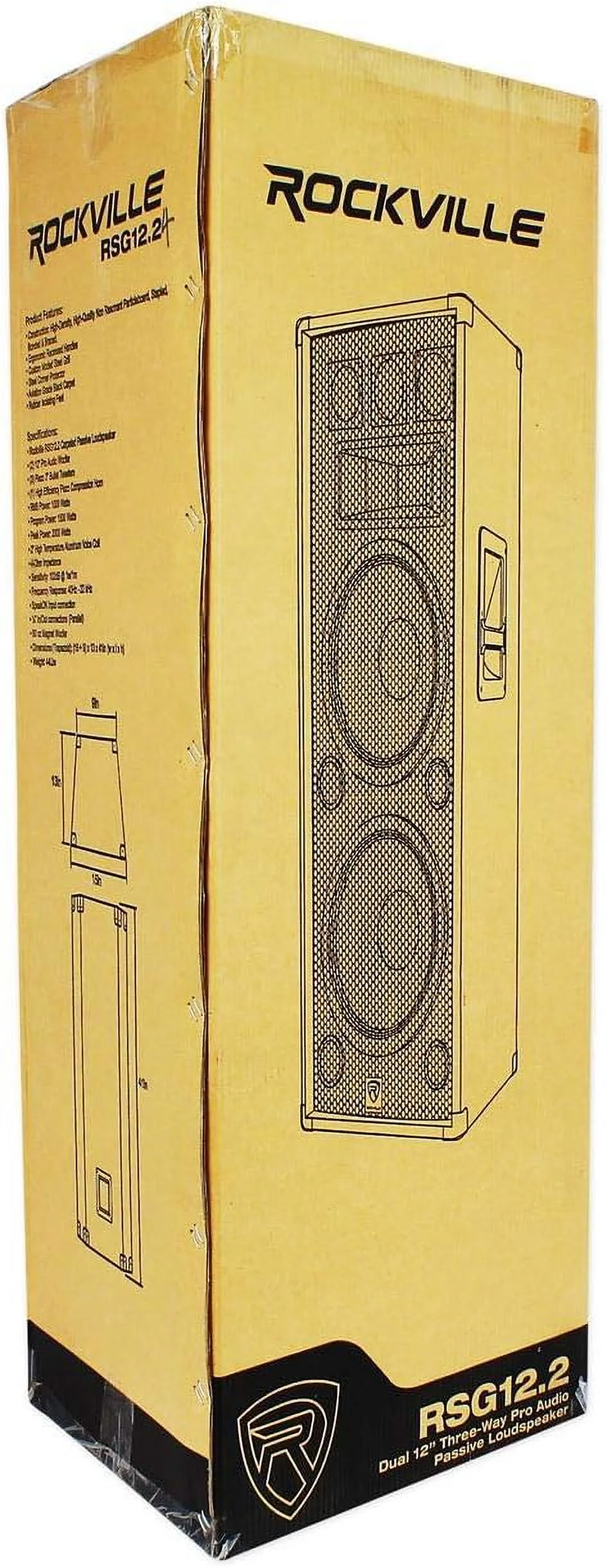 Dual 12” 2000 Watt 3-Way 4-Ohm Passive DJ/Pro Audio PA Ser