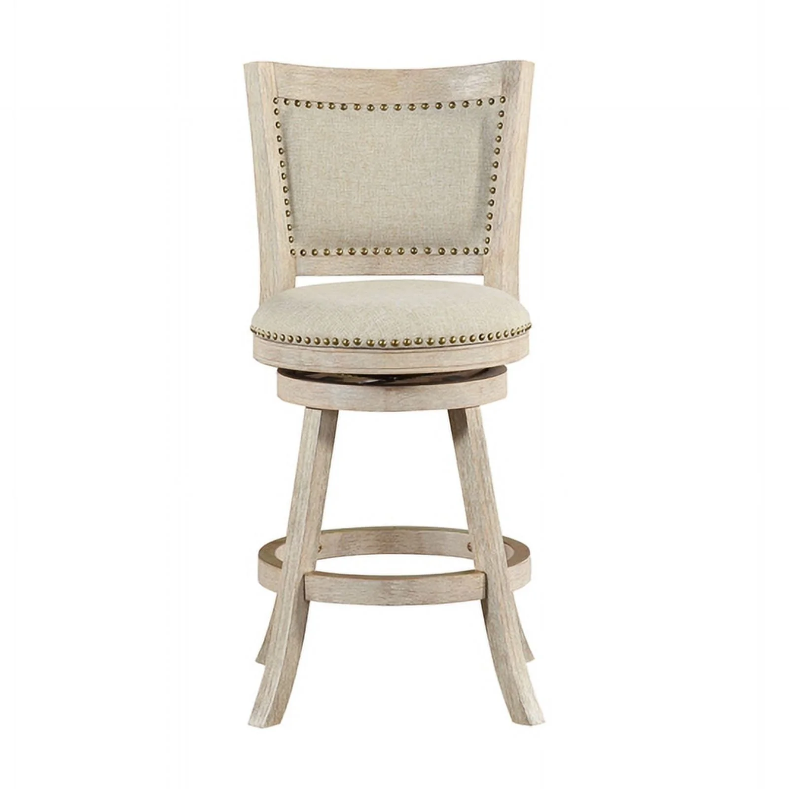 Boraam Melrose Swivel Counter Stool - Ivory Wire-Brush
