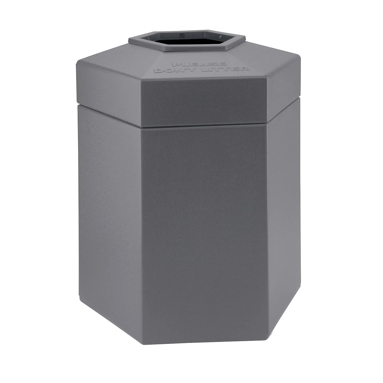 Commercial Zone Products PolyTec Series 45gal Hex Waste Container Gray (737203)