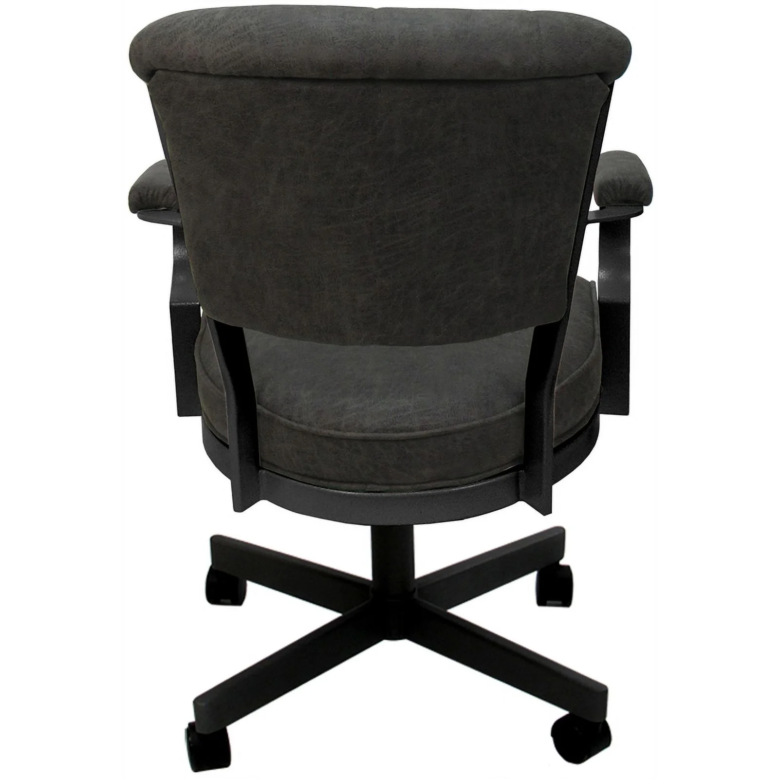 Miami Swivel Tilt Metal Caster Chair - Charcoal Gray Fabric - Gray Frame