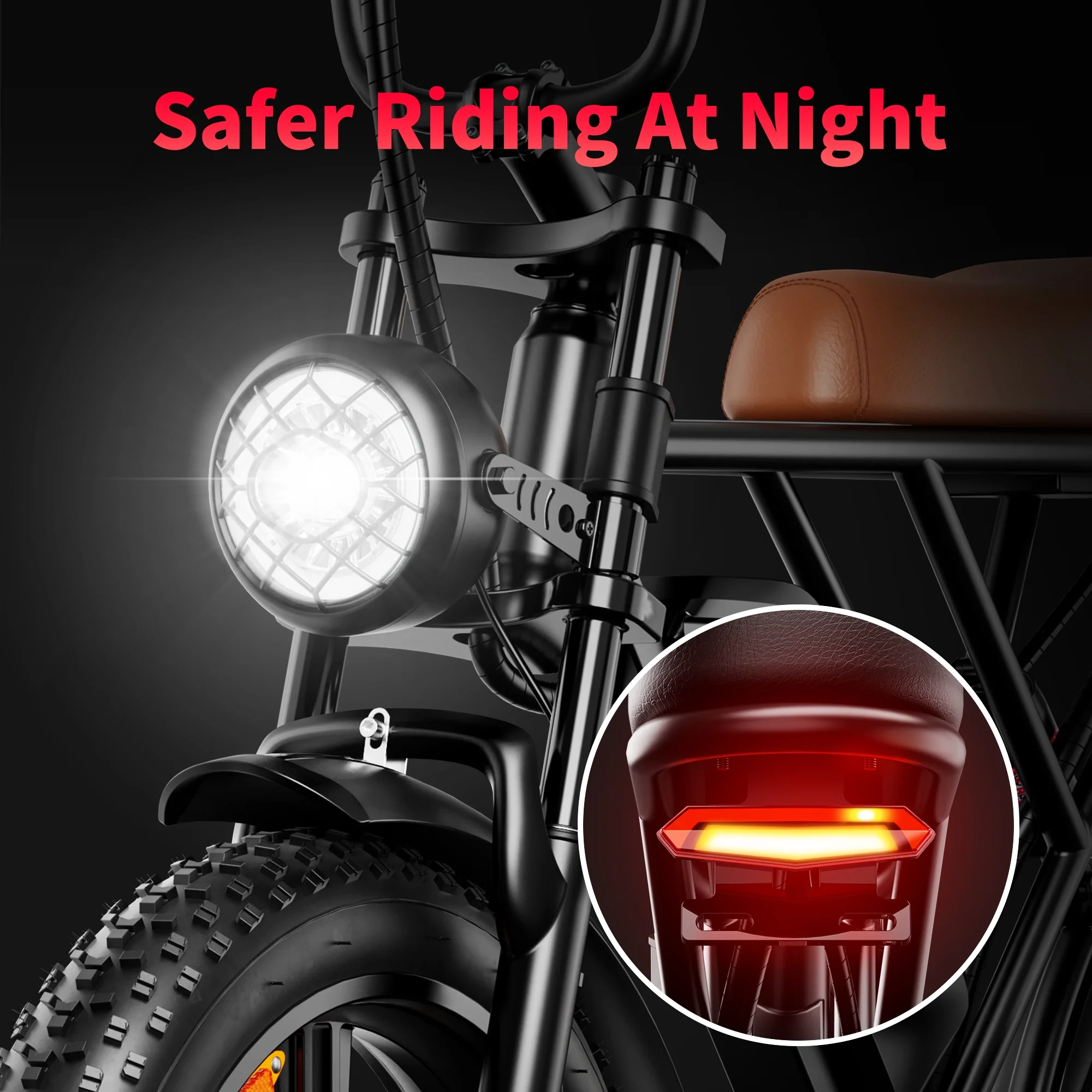 AMYET Electric Bike Adult E Bike E Bicycle Brown UL2849 48V/20Ah Dual Suspension 20