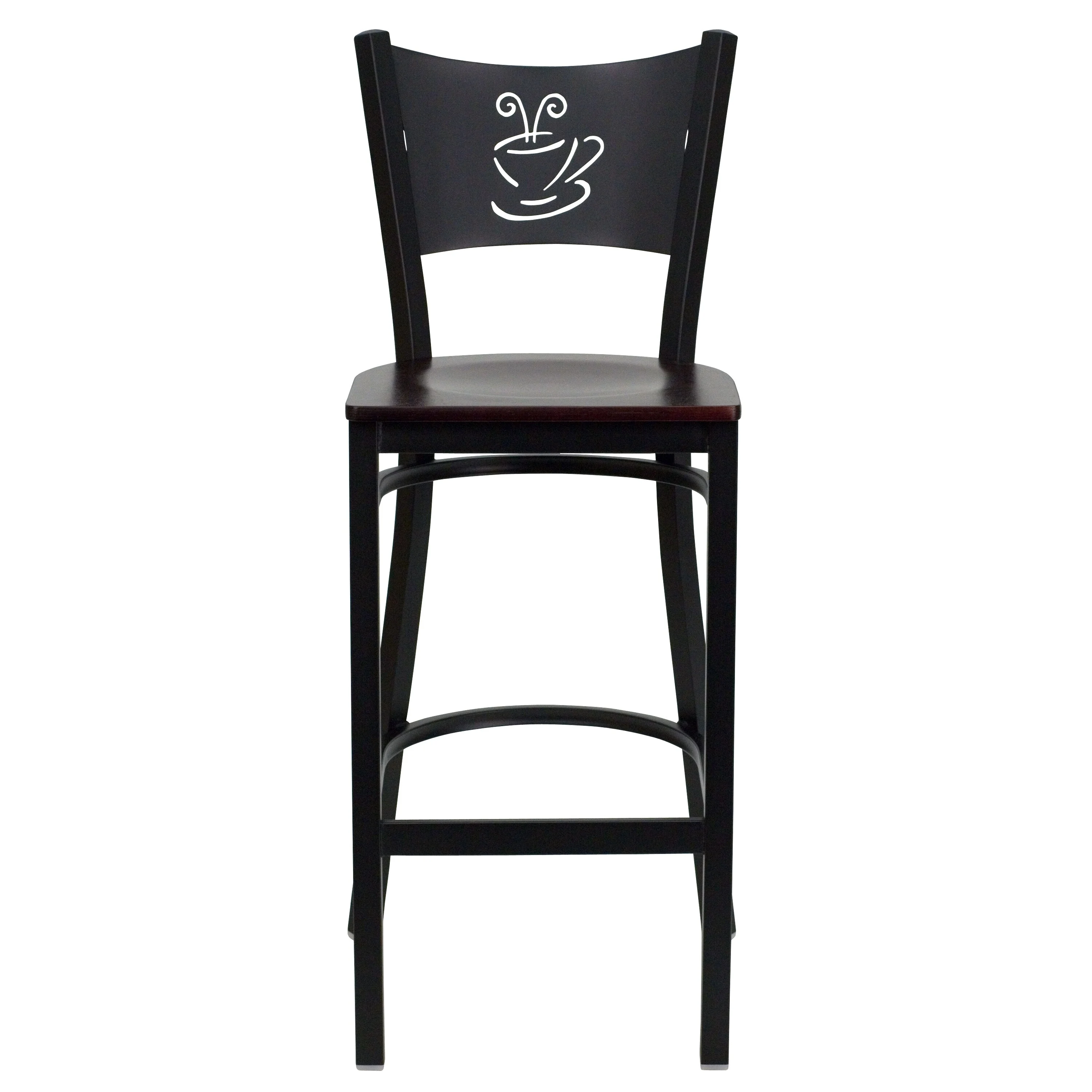 Flash Furniture 2 Pk. Coffee Back Metal Restaurant Barstool - 18.25
