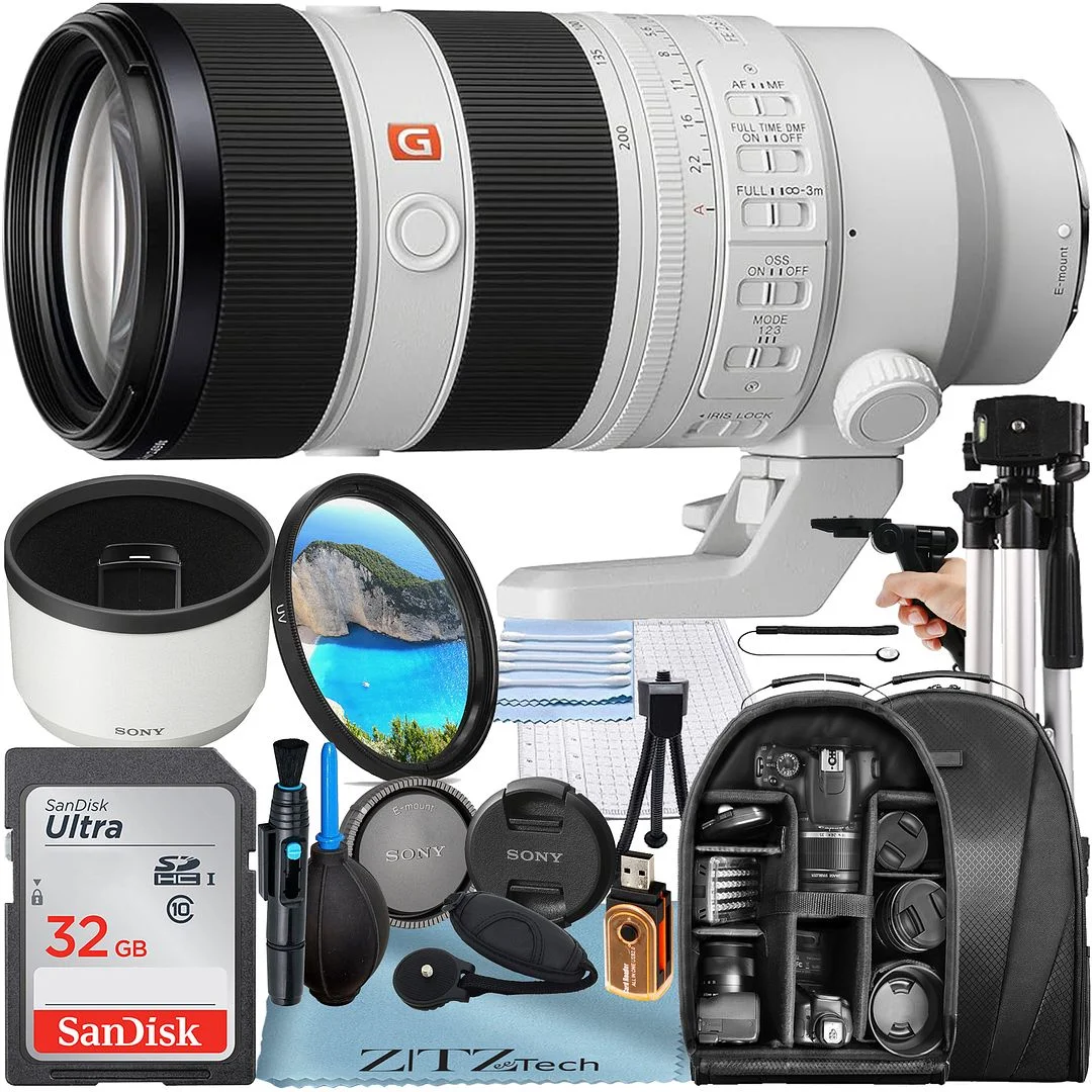 Sony FE 70-200mm f/2.8 GM OSS II Lens with SanDisk 32GB Memoy Card + Backpack + ZeeTech Accesory Bundle