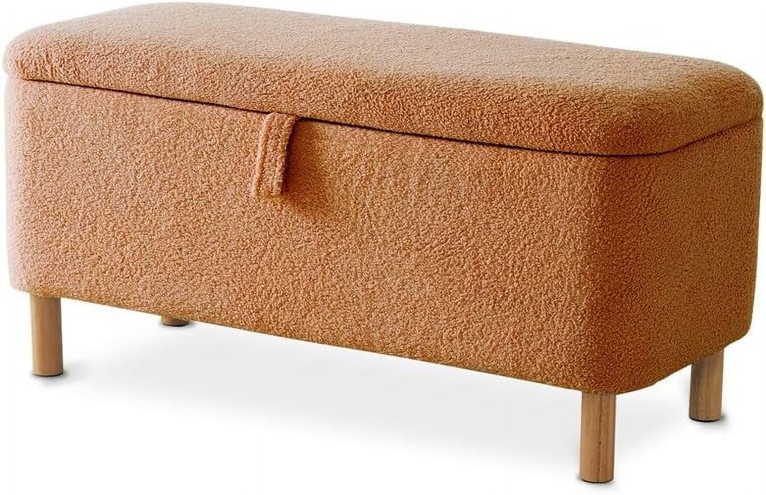 CHNBVC 2PCS Boucle  Ottoman Foot  Stool Sherpa  Ottoman  Round Upholstered Ottoman with  Vanity Chair  Room Bedroom Gloden Metal Band 15.5"L*15.5W*18"H Support 300 lb