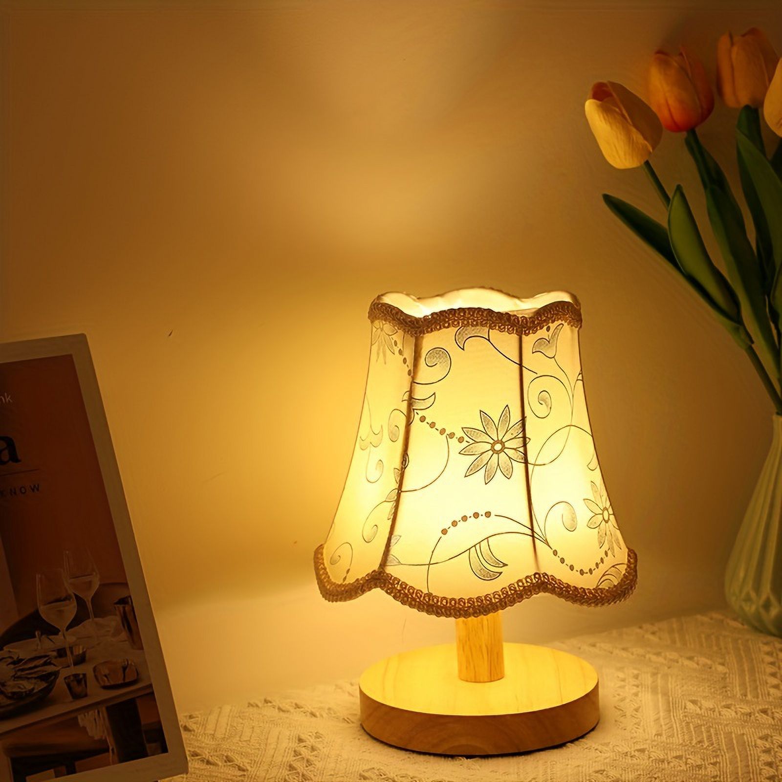 1pc Nordic Bedside Table Lamp - Modern, Simple, Warm LED Night Light for a Cozy Bedroom