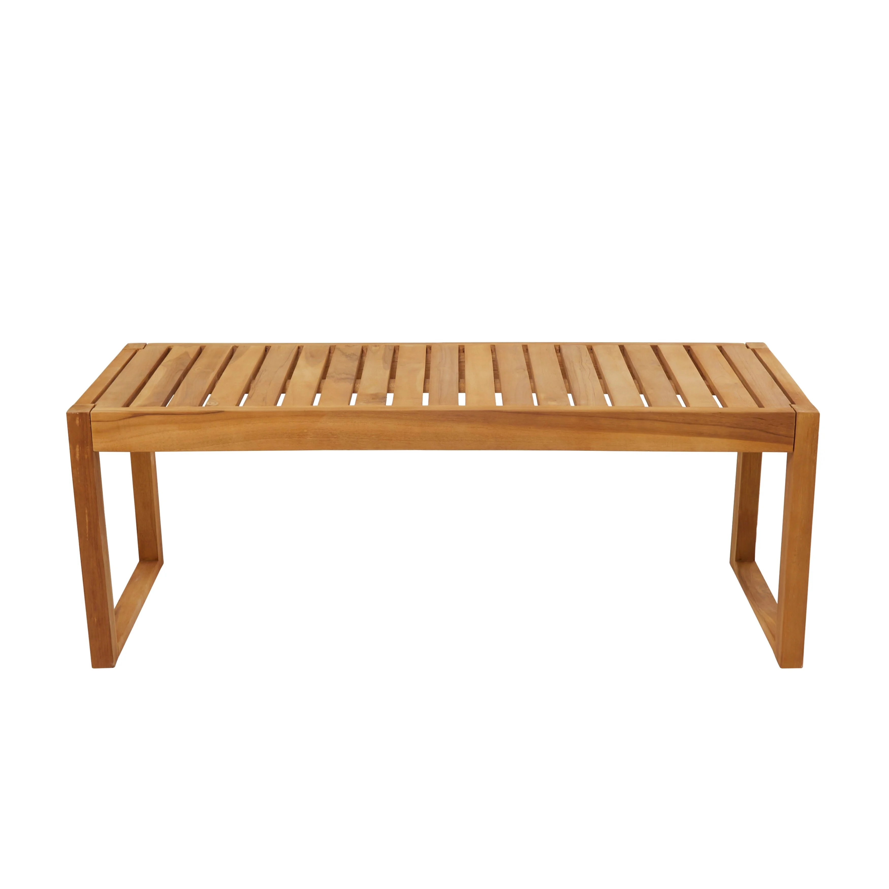 Studio 350 Brown Teak Contemporary Outdoor Accent Table - 47 x 19 x 17