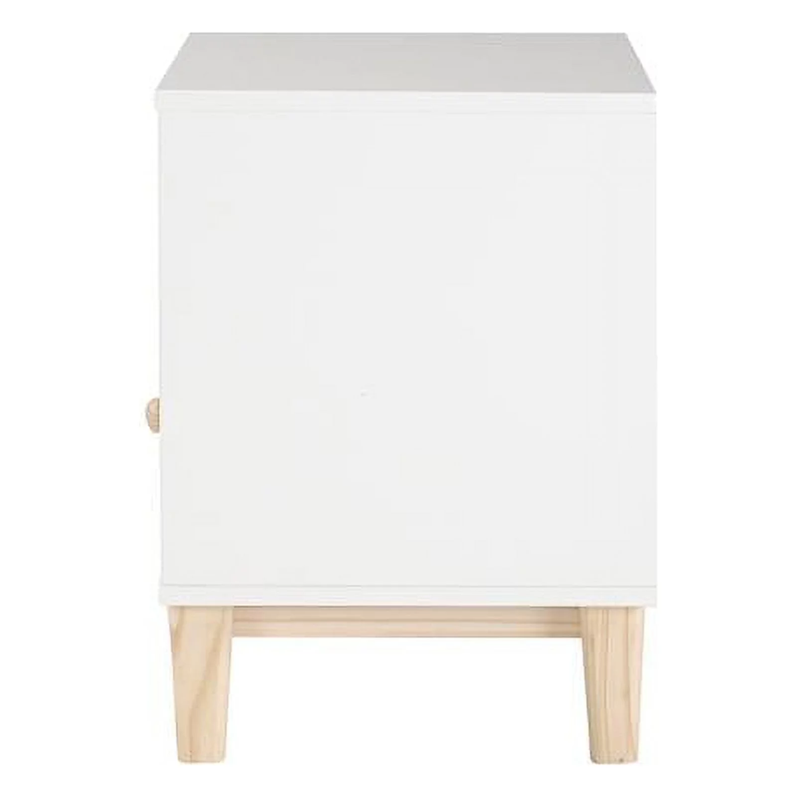 Home Square Wood One Drawer Nightstand in White Finish - Set of 2