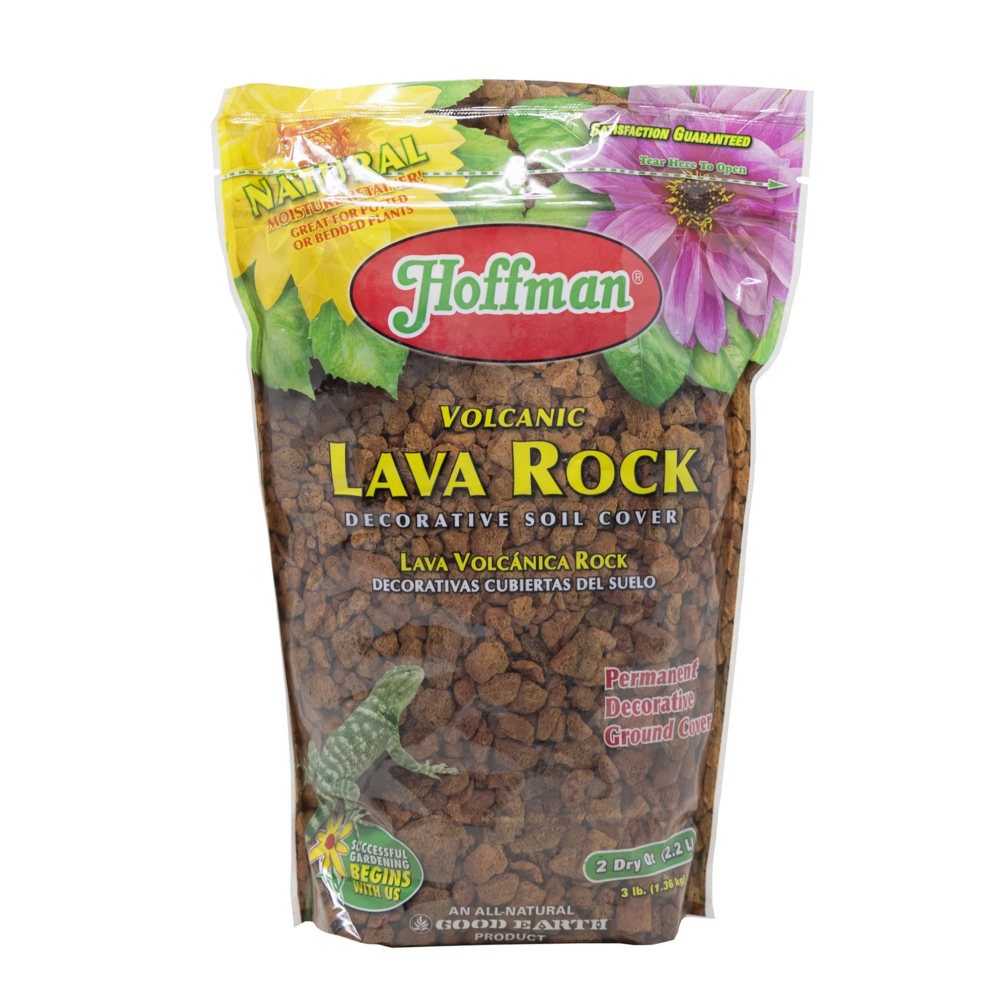 Hoffman Volcanic Lava Rock Permanent Soil and Ground Cover for Potted or Bedded Plants, 2 Dry Quarts