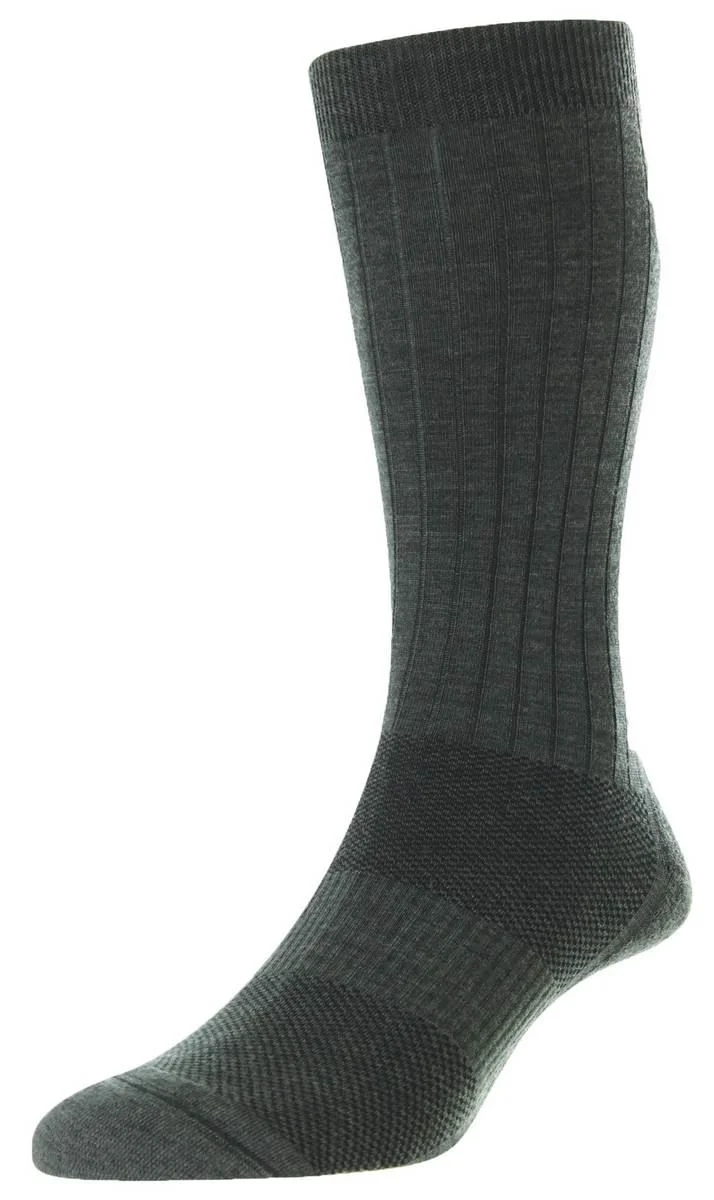 Pantherella Smithfield Merino Wool Socks - Dark Grey Mix