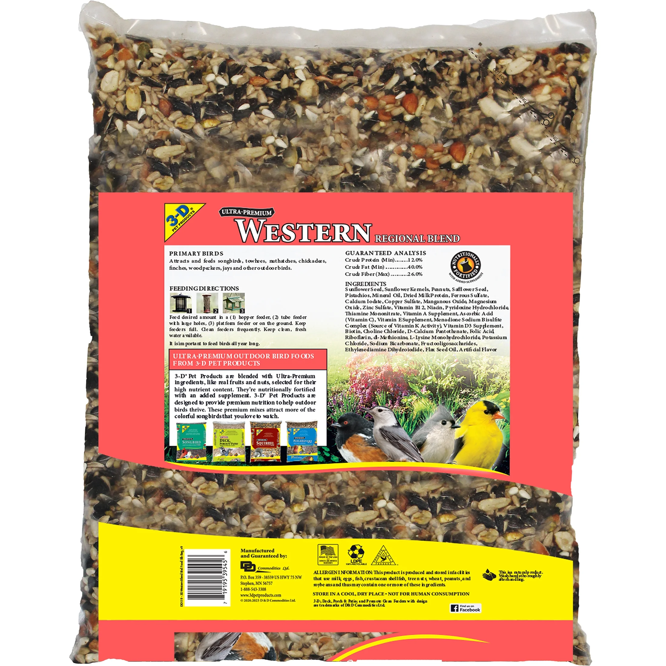 3-D Pet Products Premium Western Region Blend Dry Wild Bird Food, 5 lb., 1 Pack