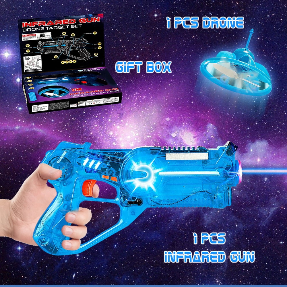 Ezra Infrared Blaster Game Set, One Gun with One Drone,Lights and Sound Effect, Great Gift Idea