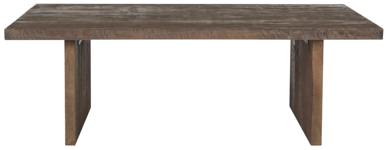 SAFAVIEH Senjo Rouge Coastal Mango Wood Coffee Table, Brown