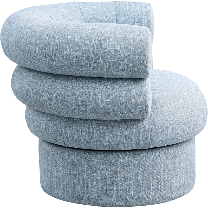 Meridian Furniture Valentina Lt Blue Linen Textured Fabric Accent Swivel Chair