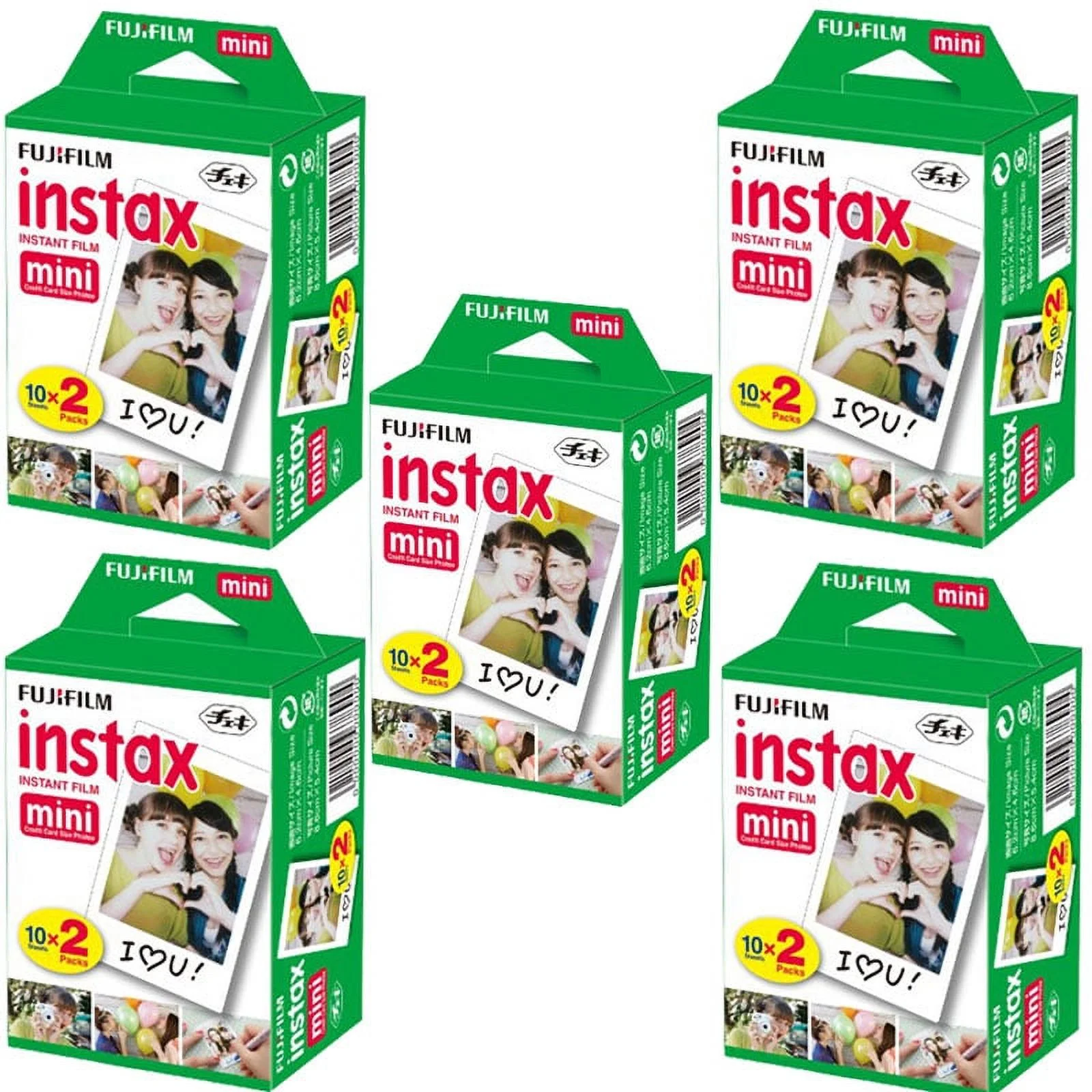 5 Packs of Fujifilm Instax Mini Twin Pack Instant Films - 100 Exposures!