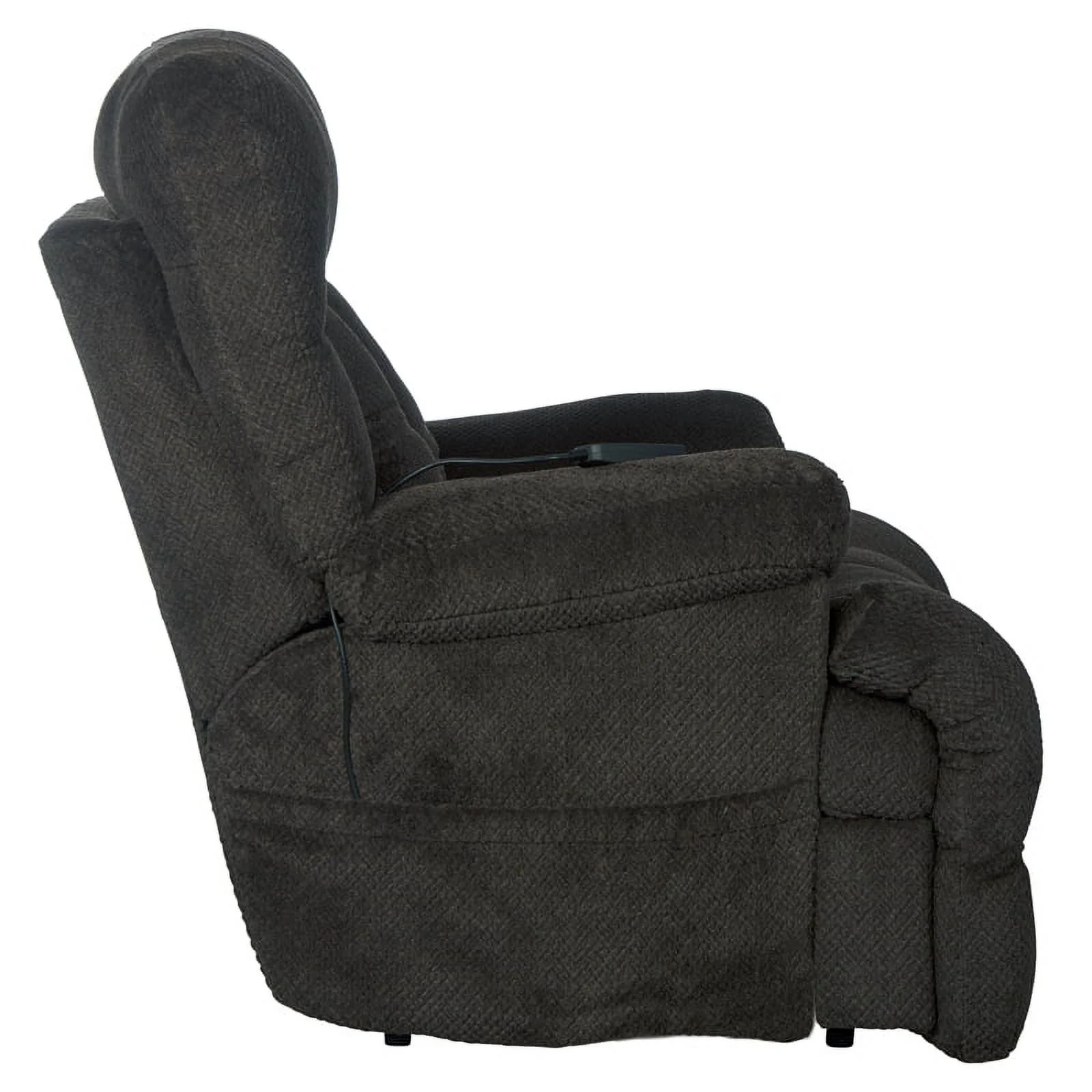 Bowery Hill Power Recliner with Adjustable Headrest & Lumbar in Soft Gray Fabric