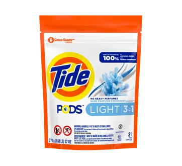 Tide Pods Light Laundry Detergent Pacs, Ocean Mist, 31 units
