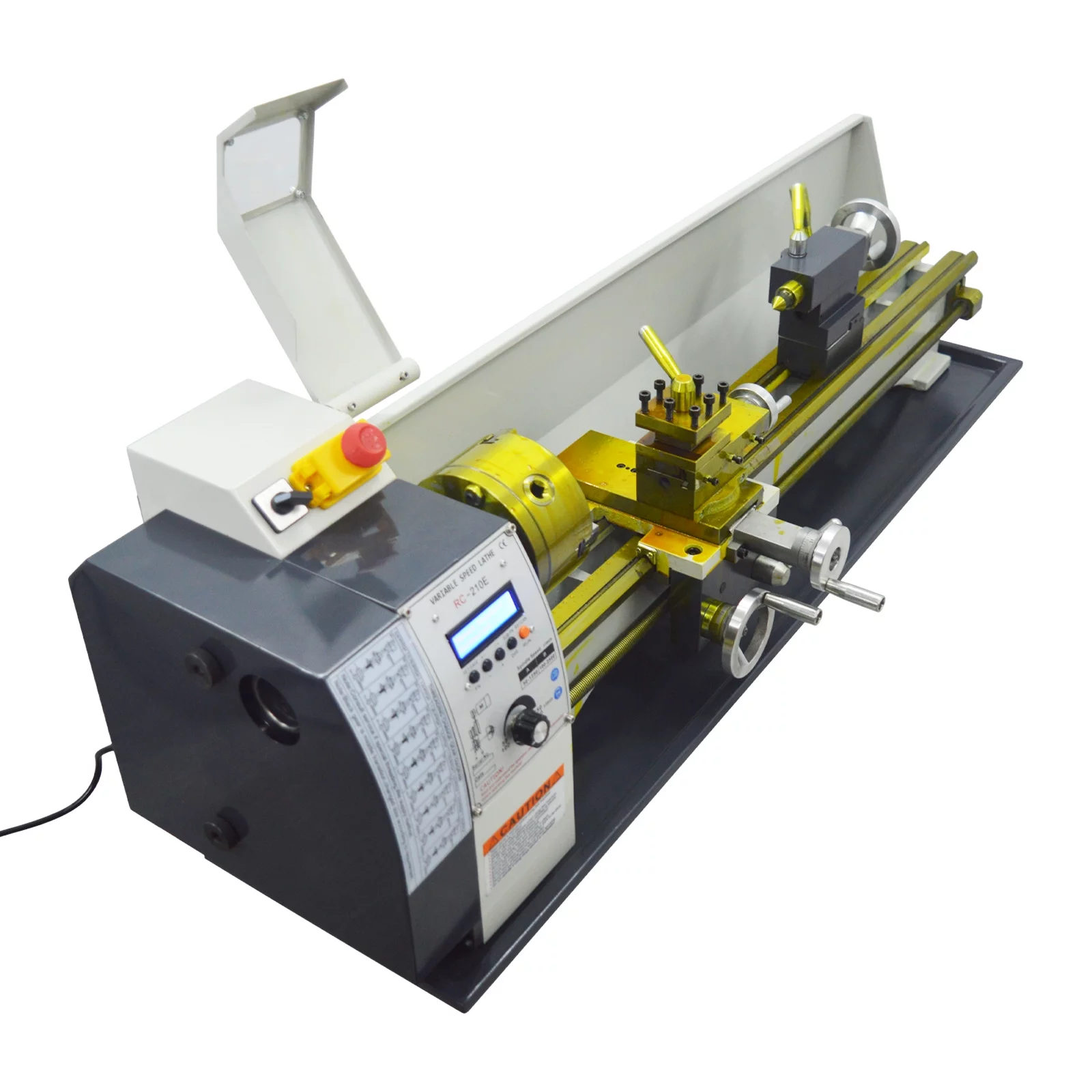PreAsion RC-210E Precision Metal Bench Lathe Brushless Motor of Metric English Thread Table Lathe Auto Switch 8