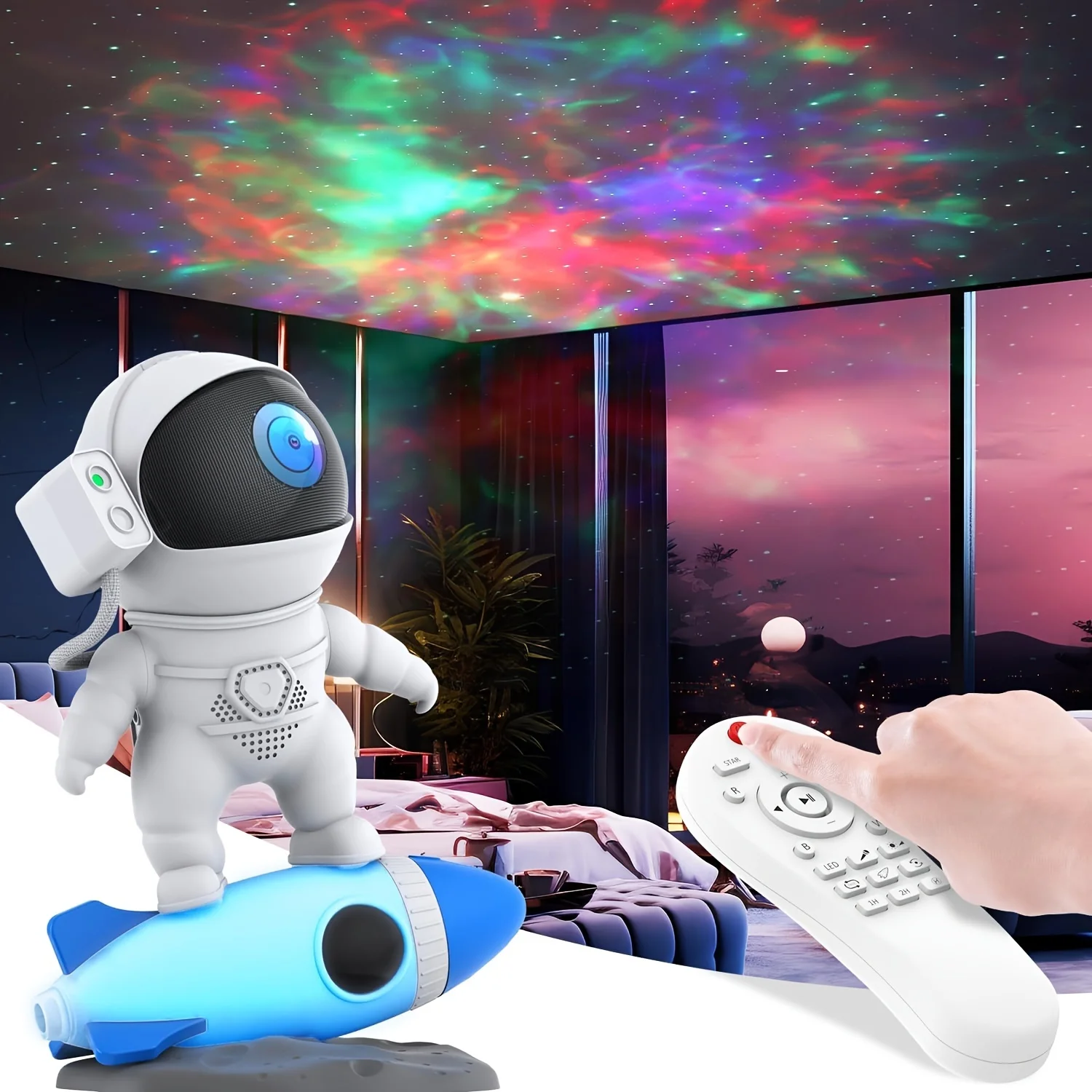 Yuan sheng xi Astronaut Star Galaxy Projector Light, 360° Rotation Magnetic Head Starry Night Light Projector - Bedroom & Home Party Ceiling Decor, Holiday Gifts, Halloween, Home Festival