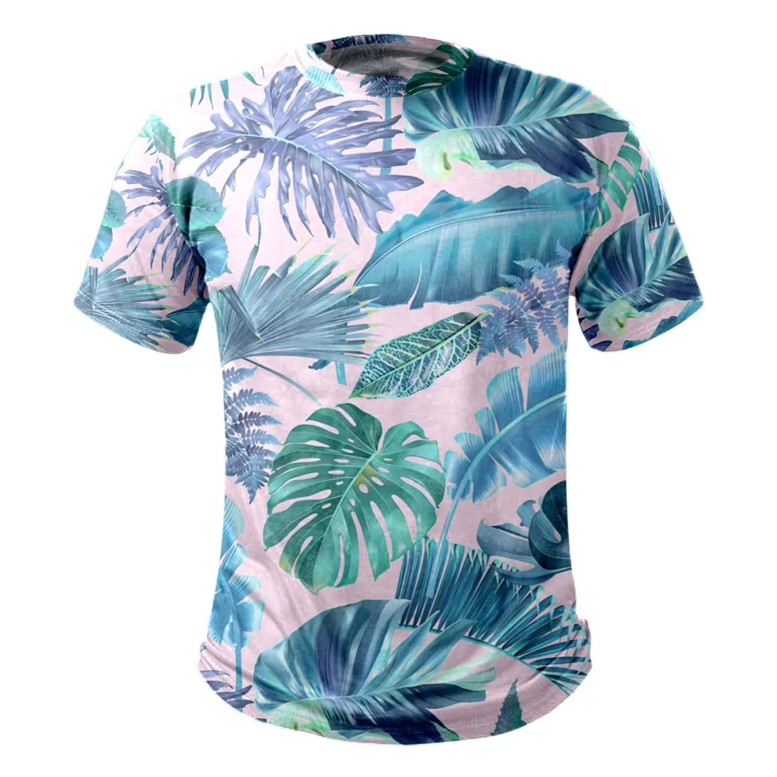 Mens Summer Thin T Shirt 3D Printed Seaside Coconut Leaf Printed T Shirt Men T Shirts Casual Men T Shirts Pack V Neck Men Undershirt Plan T Shirt Big And Tall Men's Shirts Men Graphic T Shirts Bulk