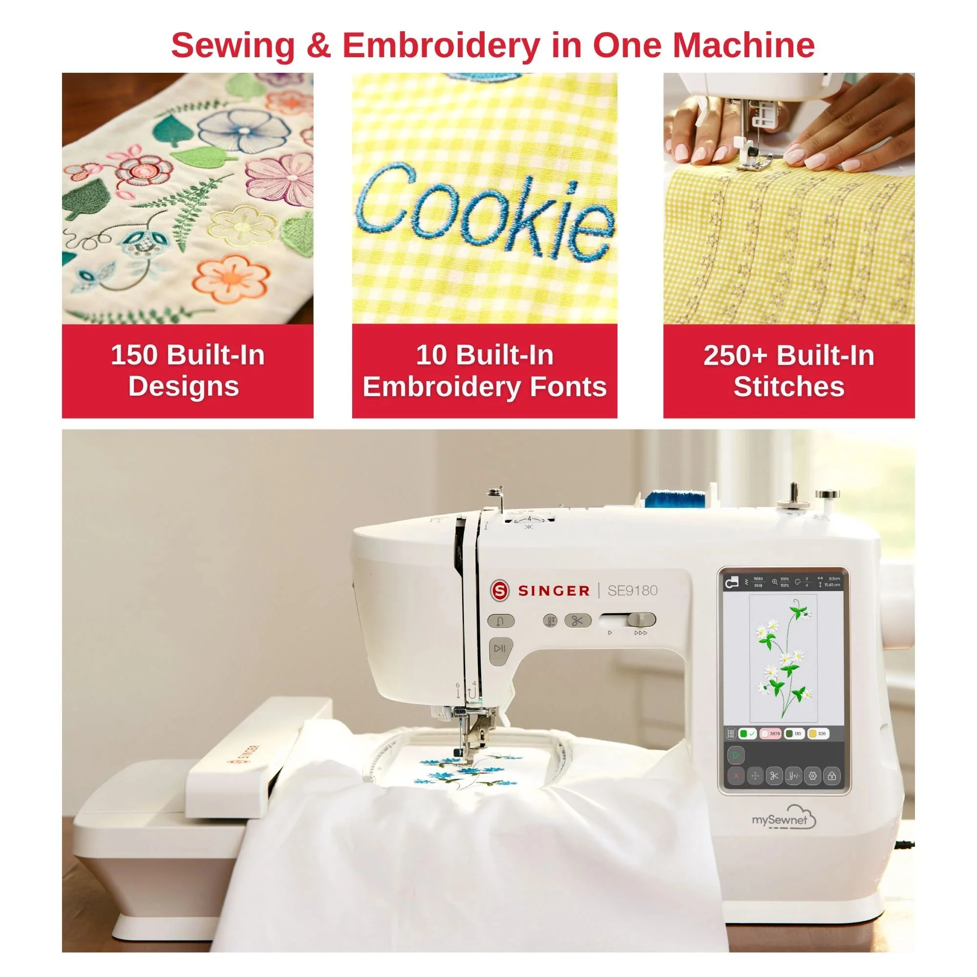 Singer SE9180 Computerized Sewing and Embroidery Machine with Exclusive Bonus Bundle