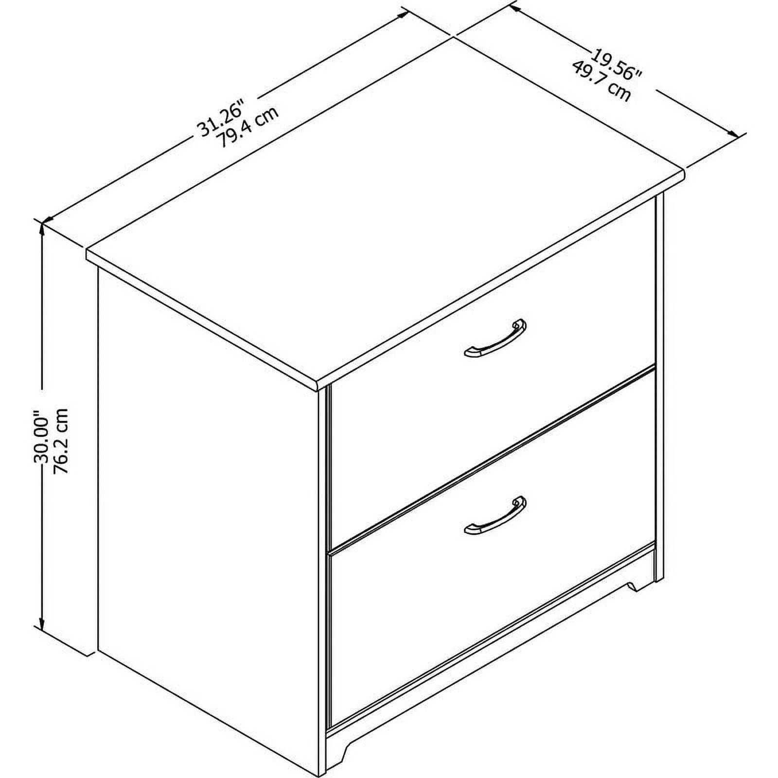 Home Square 2 Piece Engineered Wood Filing Cabinet Set in Heather Gray