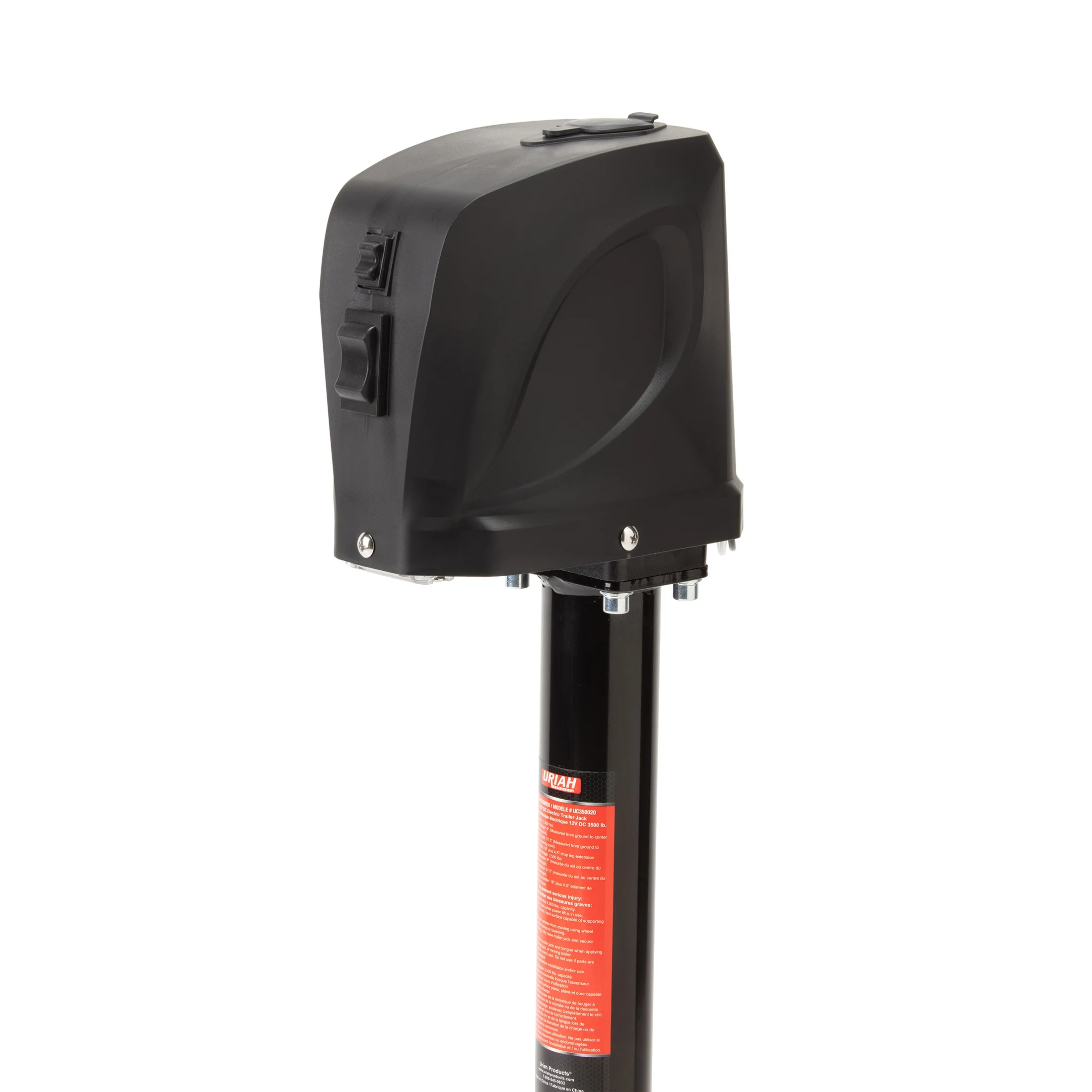 Uriah Products 12V Electric Steel Trailer Jack with Hard-Wire and LED Light -3,500lb (UC350020)