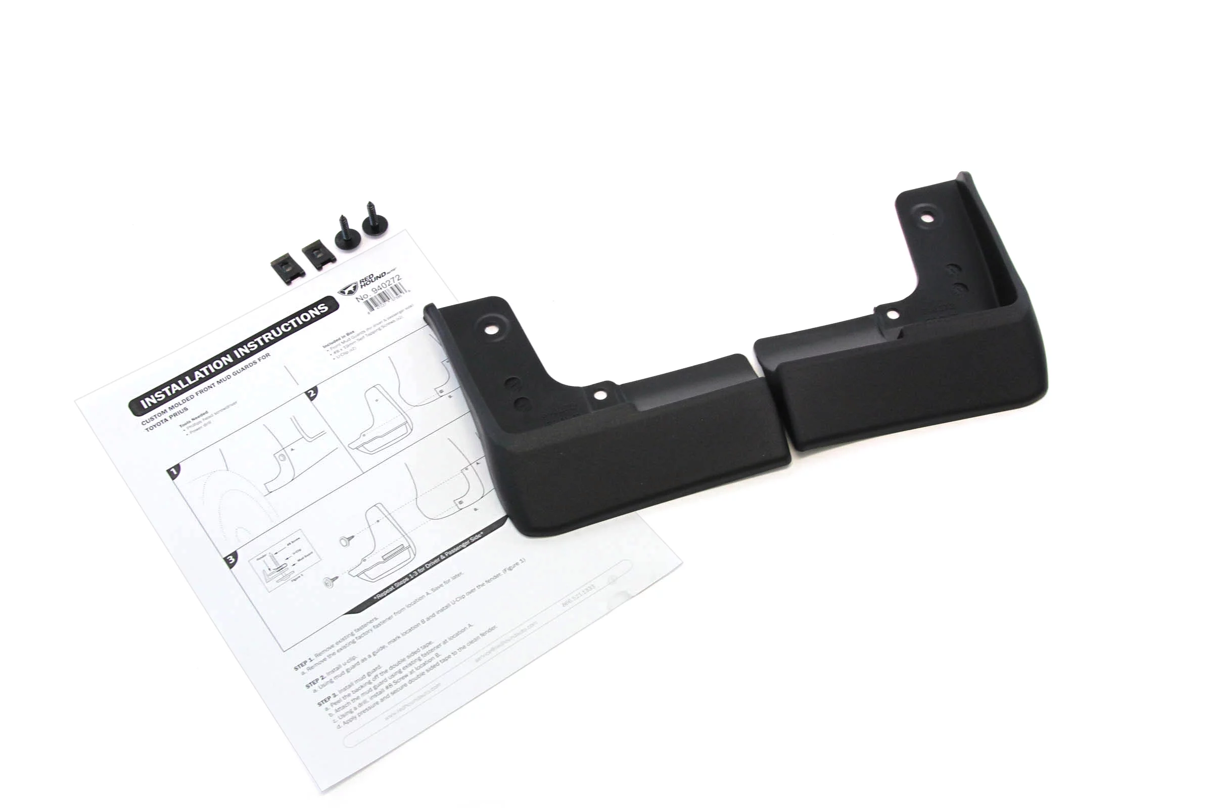 Red Hound Auto 2010-2015 Compatible with Toyota Prius Mud Flaps Mud Guards Splash Front 2pc Set 00016-47225