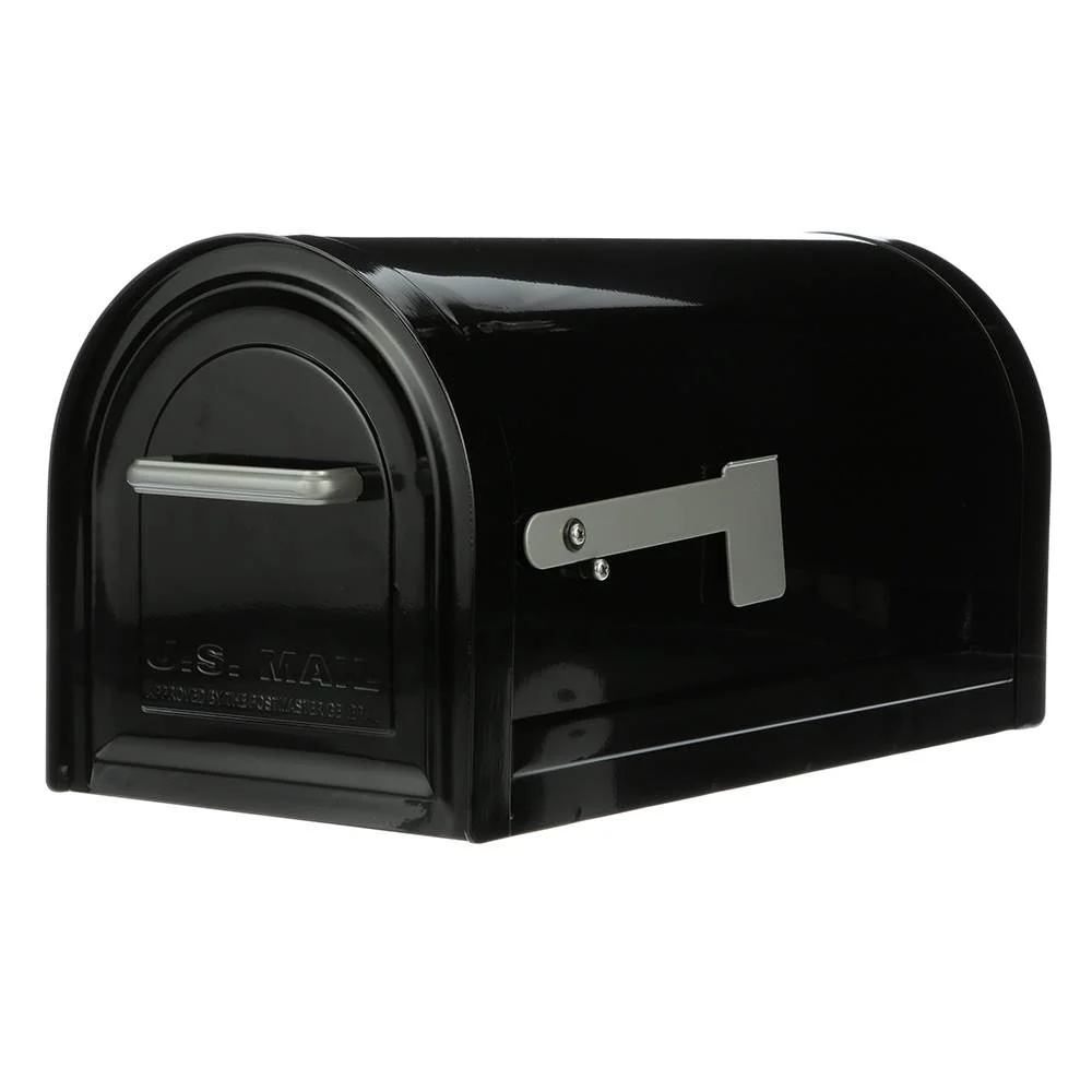 Gibraltar Mailboxes Reliant Large, Locking, Post Mount Mailbox, Black, MB981B01