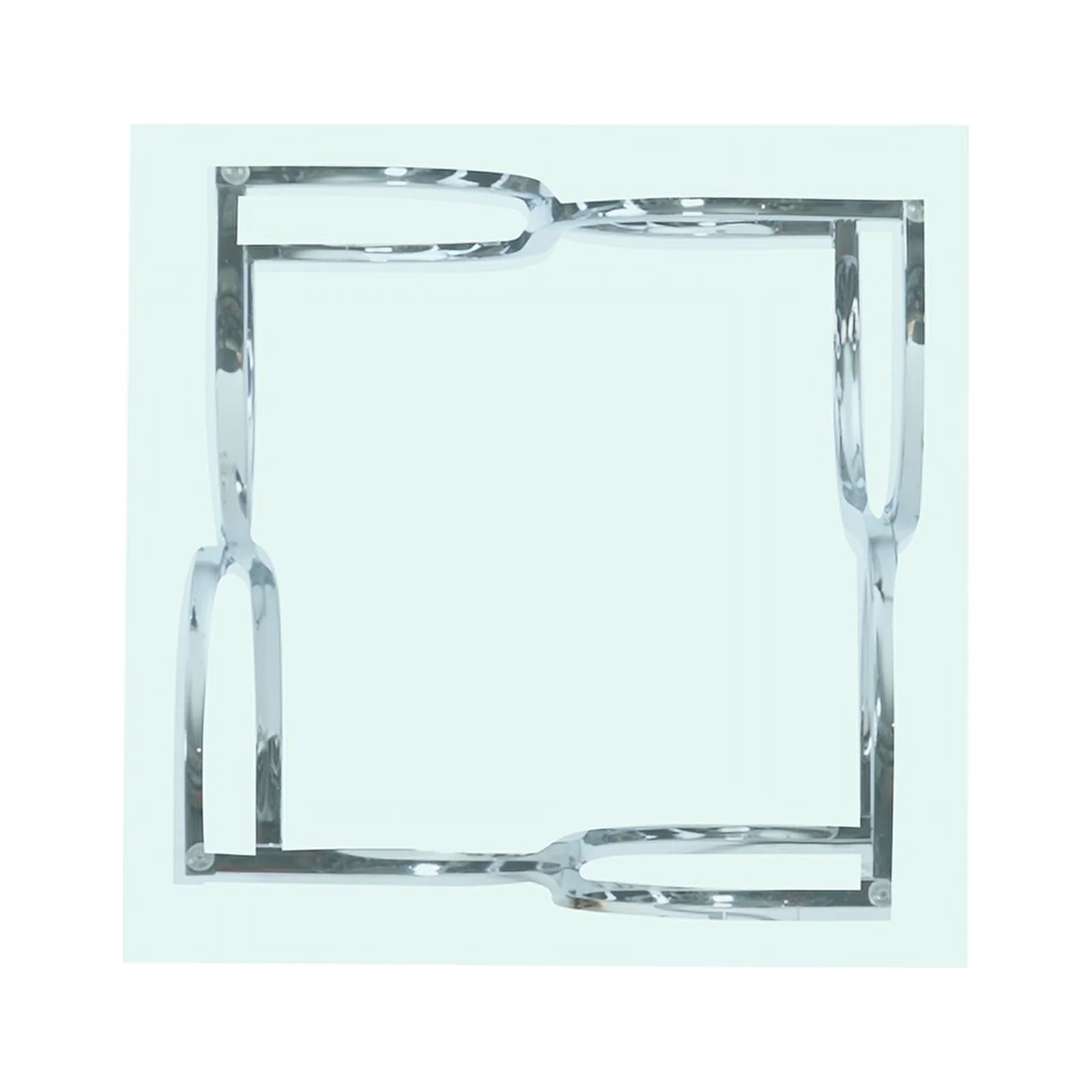 Linon Finley Glass Coffee and 2 End Table Set with Twisted Legs in Shiny Chrome