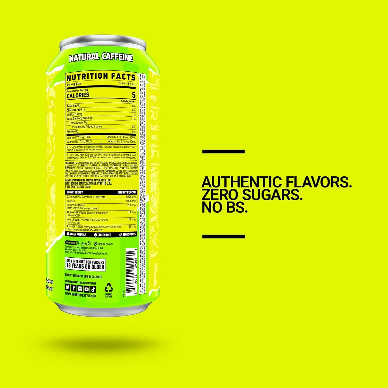 GHOST Energy Drink Variety Pack, Sugar Free Energy Drink, 16oz Cans (10 Pack)