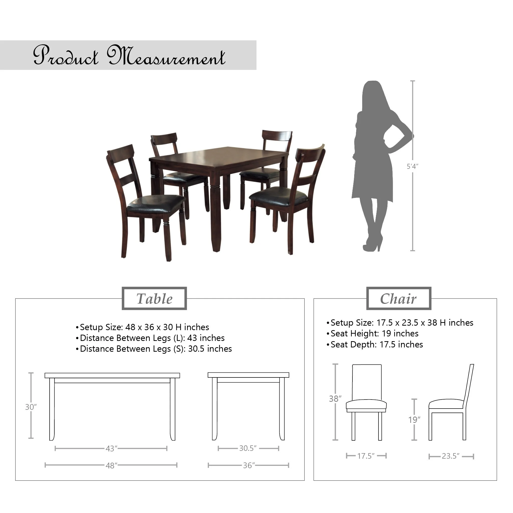 Fremont & Park Decatur Wood 5-Piece Dining Set