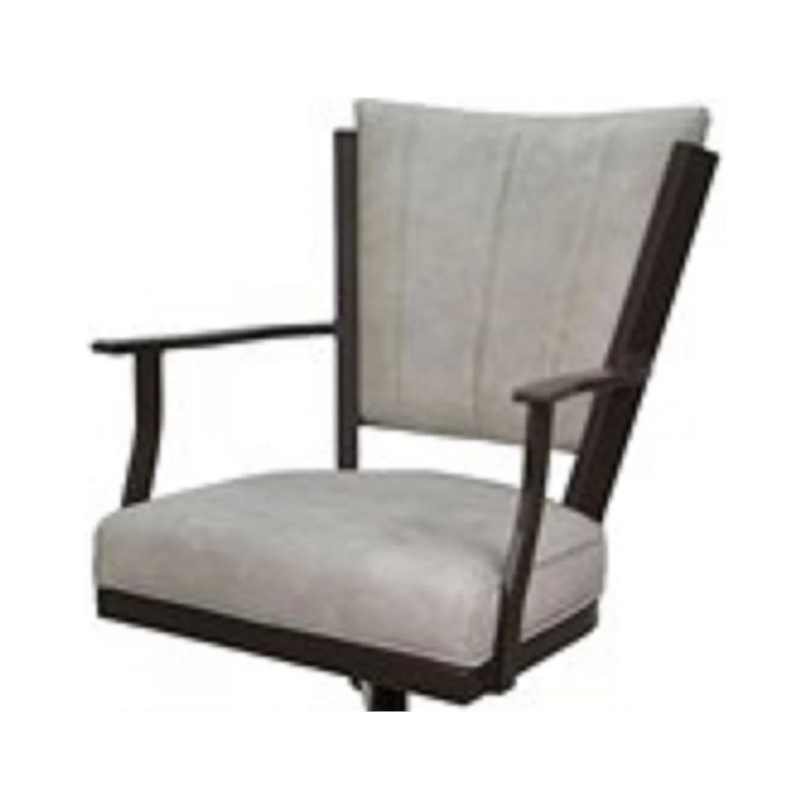 Pemberly Row Swivel Dining Caster Chair-Outlier Beige Fabric Brown Frame