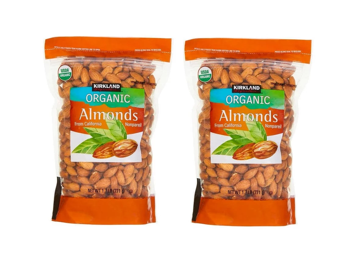 Kirkland Signature Organic Almonds, 1.7 lbs 2PK