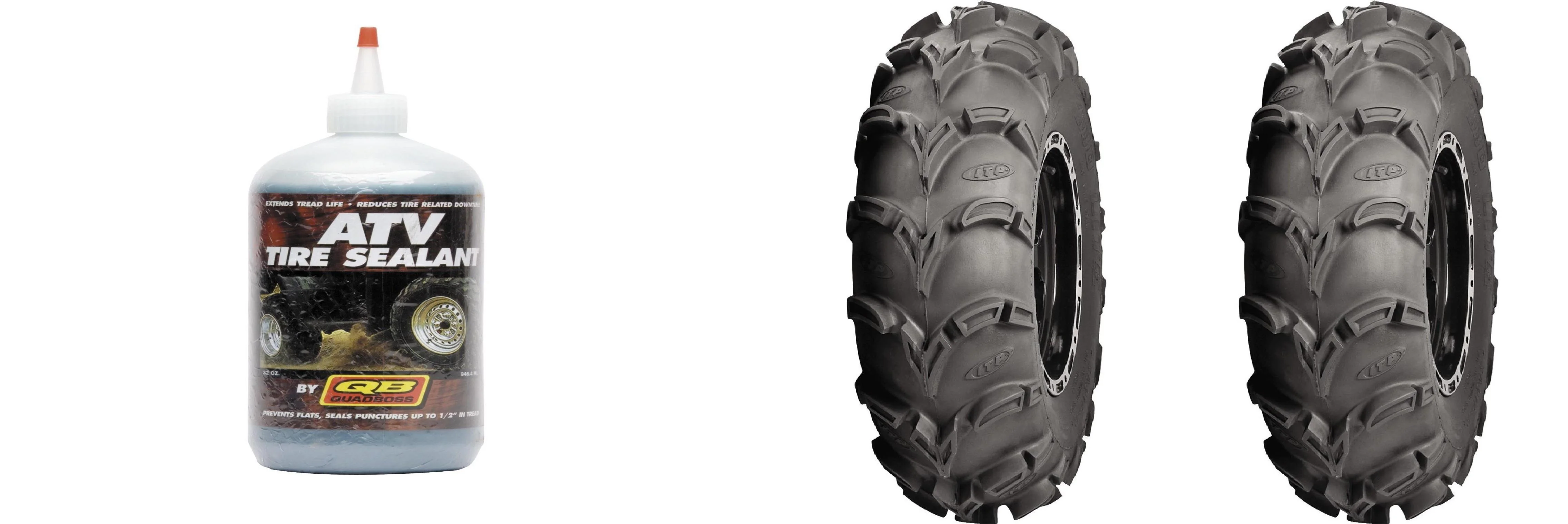 Set of 2 ITP Mud Lite XL Rear Tires 27x12-12 6-ply with QUADBOSS Sealant