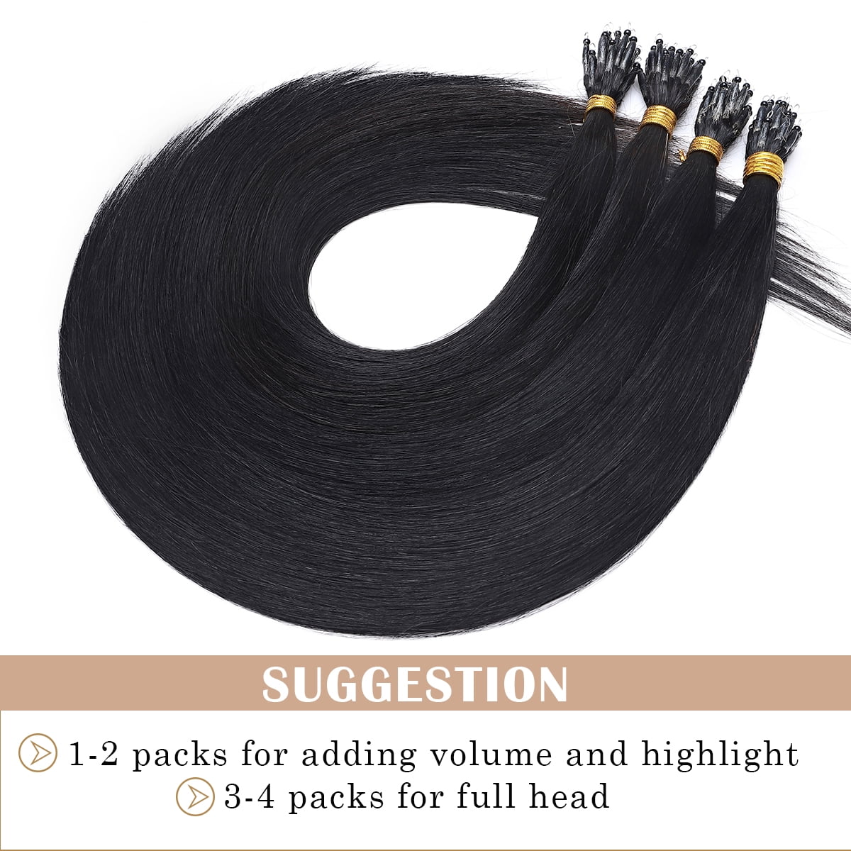 SEGO 100% Remy Human Hair Extensions Micro Loop Hair Extension Nano Micro Bead Ring Thick Hair Piece Clearance